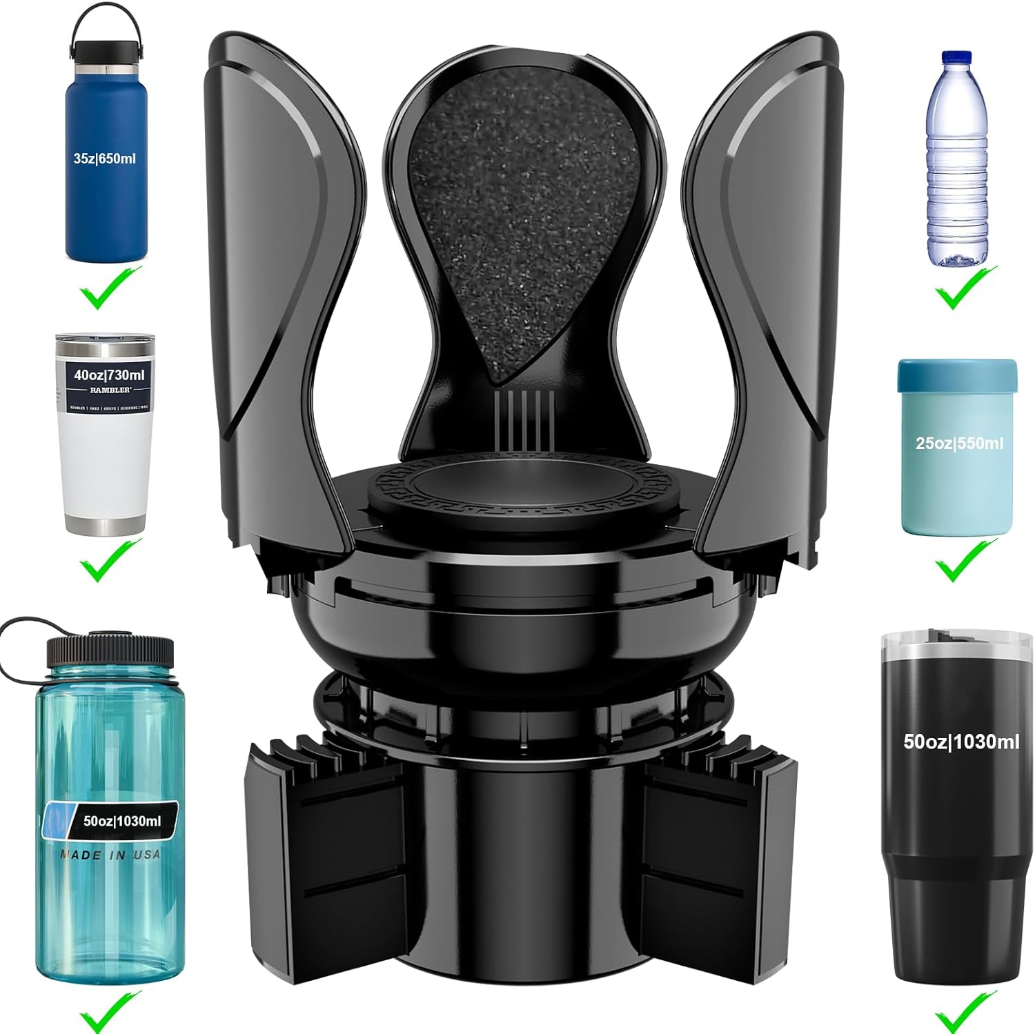 Car Cup Holder Expander, Cup Holder Extender Adapter with Expandable Arm and Adj...