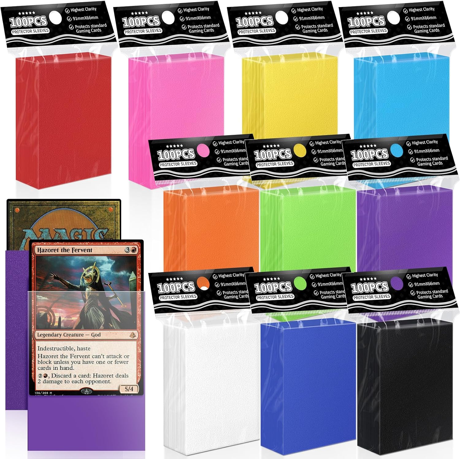1000ct Trading Card Sleeves Perfect Fit MTG Matte Sleeves, Soft Sports Card Prot...