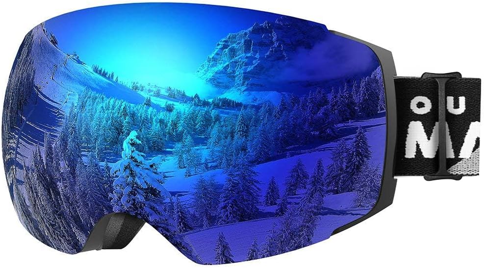 OutdoorMaster Ski Goggles PRO - Frameless, Interchangeable Lens 100% UV400 Prote...