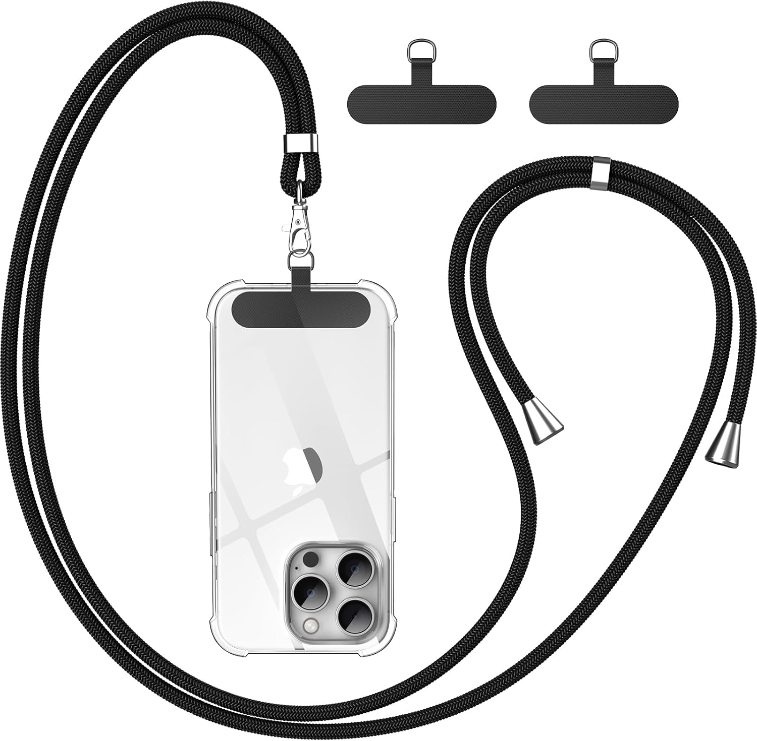 caslord Phone Lanyard, 1.6m Adjustable Universal Phone Strap Crossbody with 2 Du...