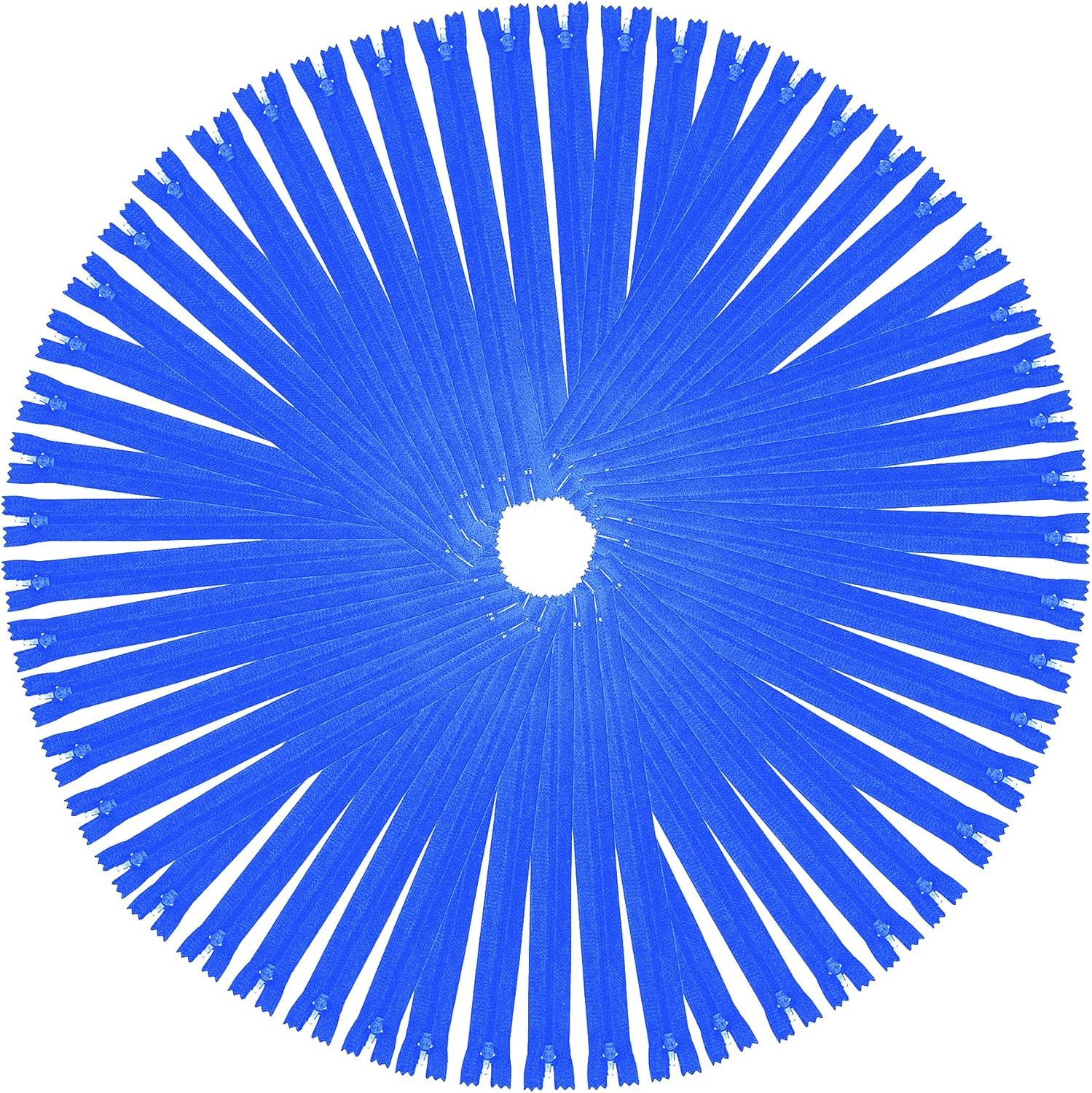 Mandala Crafts Blue Nylon Zippers for Sewing Blue Zipper in Bulk - 24 Inch Zippe...