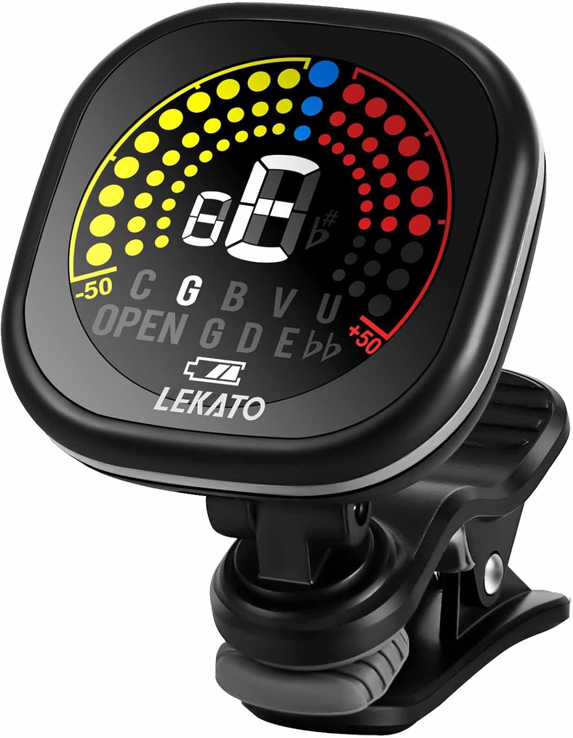 Guitar Tuner Rechargeable,LEKATO Clip-on Tuner Bass Tuner Digital Guitar Chromat...