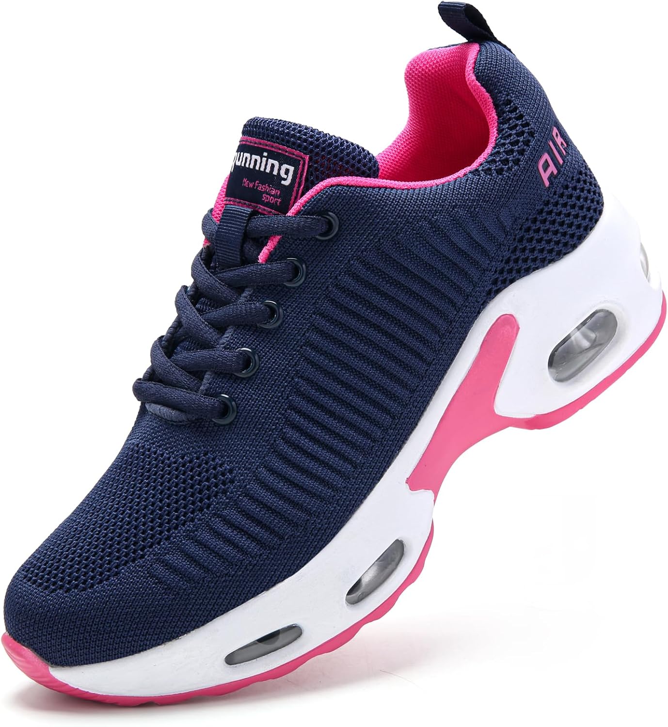 Womens Trainers Arch Support Comfort Mesh Running Shoes Ladies 7 UK Navy Rose