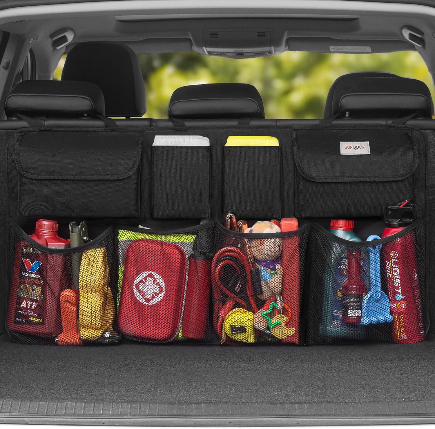 SURDOCA Car Boot Organizer, 4th Gen [8 Upgrades - XL] Super Capacity Auto Backse...