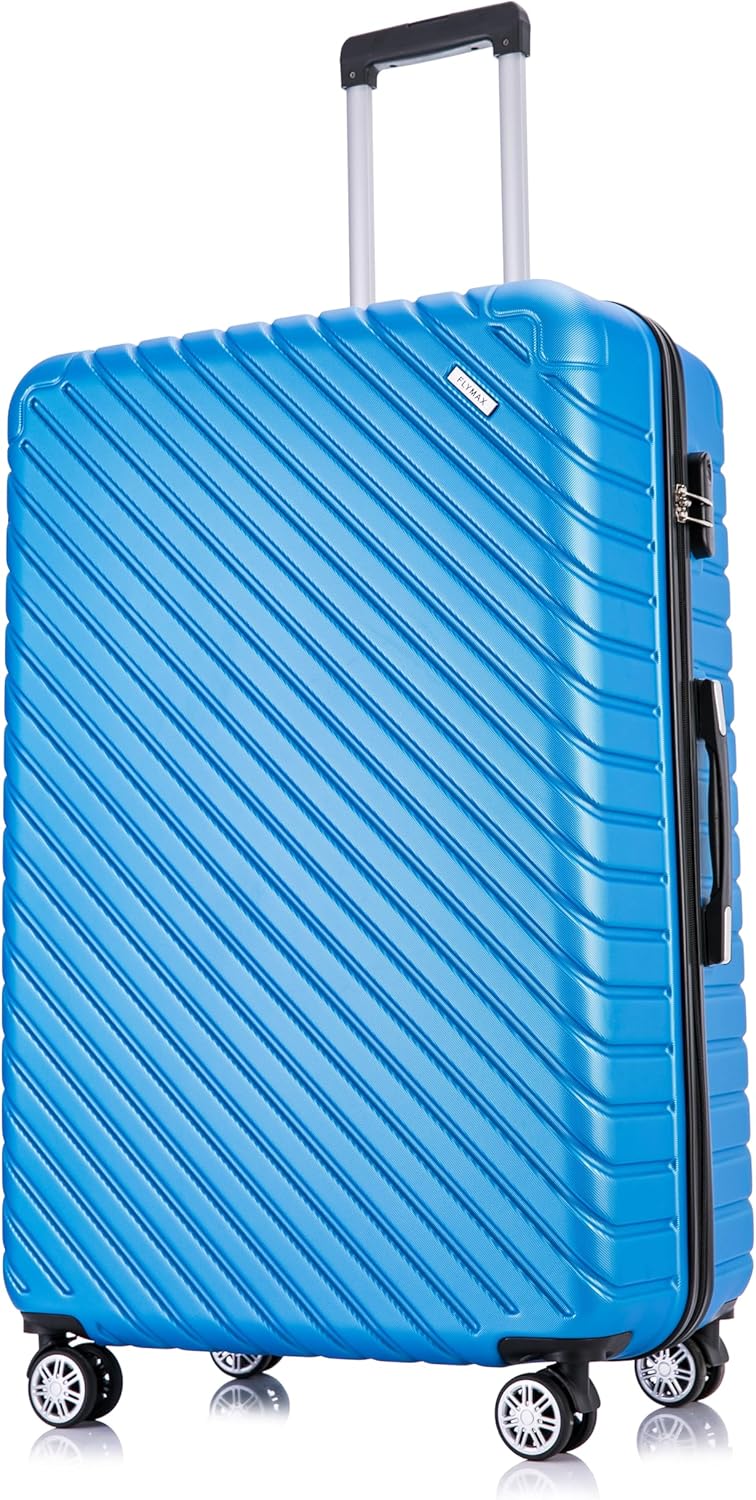 FLYMAX 24" Medium Suitcase Super Lightweight 4 Wheel Spinner Hard Shell ABS Lugg...
