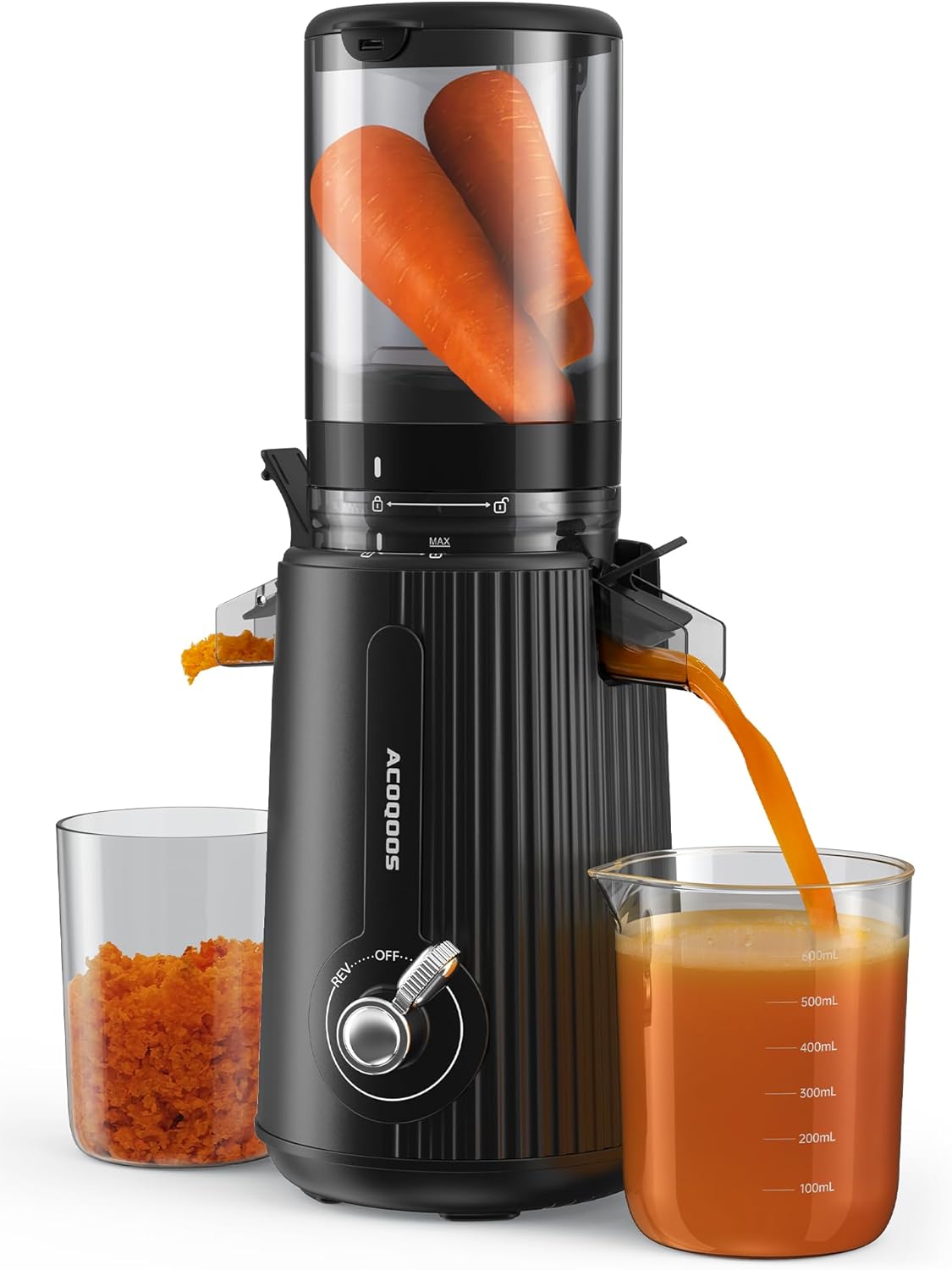 ACOQOOS Juicer Machines, Juicers Whole Fruit and Vegetable with 110MM Feeding Ch...