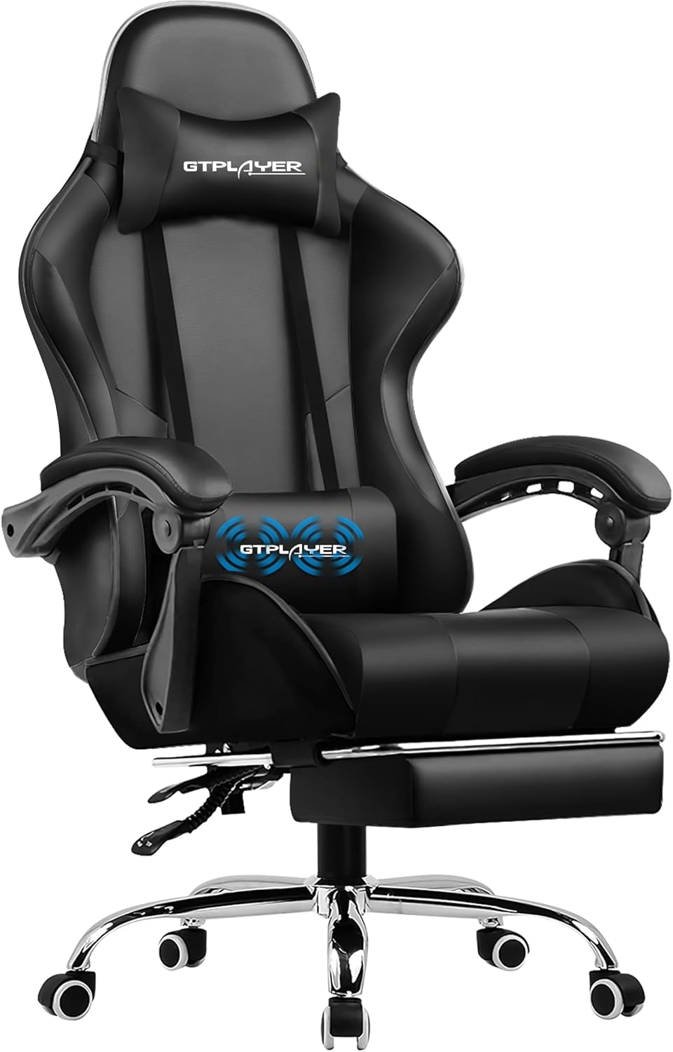 GTPLAYER Gaming Chair, Massage Ergonomic Computer Chair with Footrest and Lumbar...