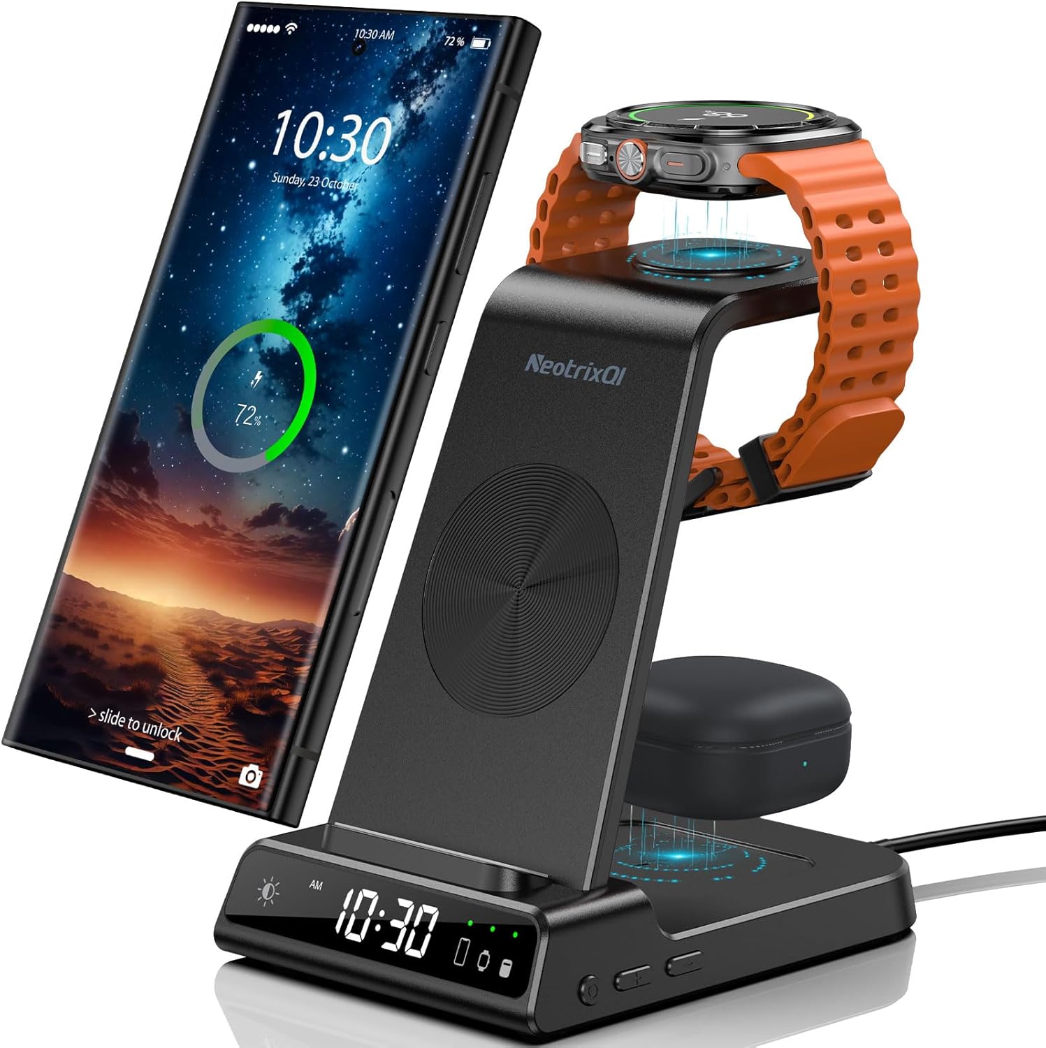 Wireless Charger for Samsung Charging Station for Galaxy S25 Ultra Watch 7 Ultra...