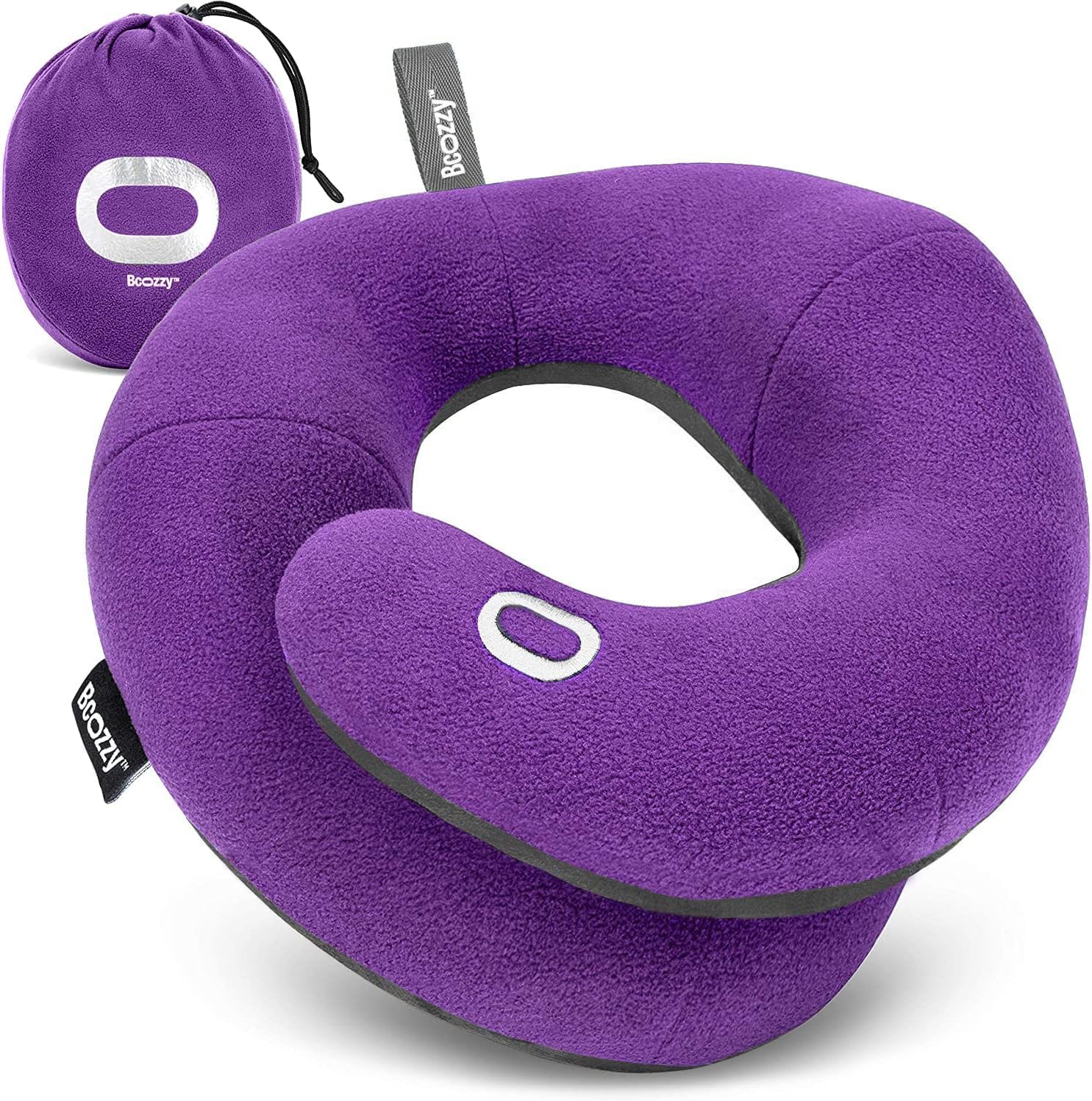 BCOZZY Travel Neck Pillow for Airplane– Patented Double Support for Head, Neck,...