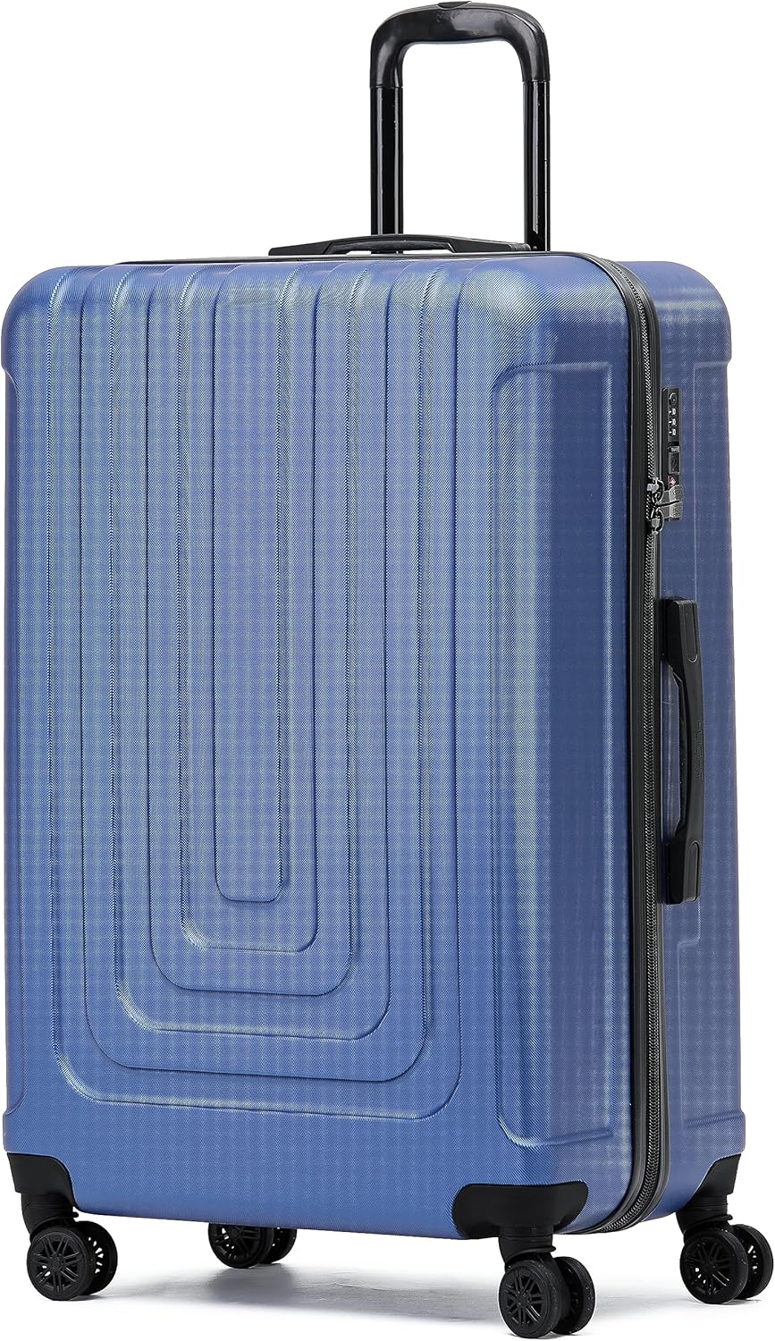 Flight Knight Premium Lightweight Suitcase - Built-in Side Lock - 8 Spinner Whee...