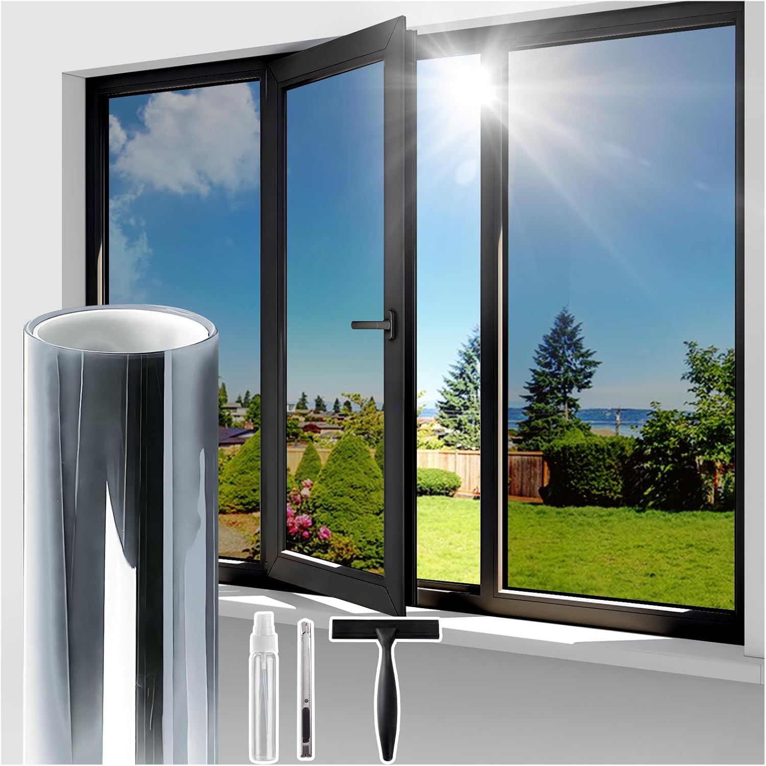 Lifetree One Way Clear Window Film Privacy : Heat Reflective Mirror Window Film...