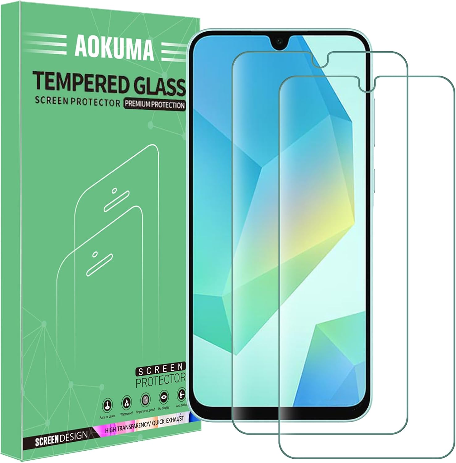 AOKUMA Tempered Glass for Samsung Galaxy A16 /A26 5G Screen Protector, [2 Pack]...