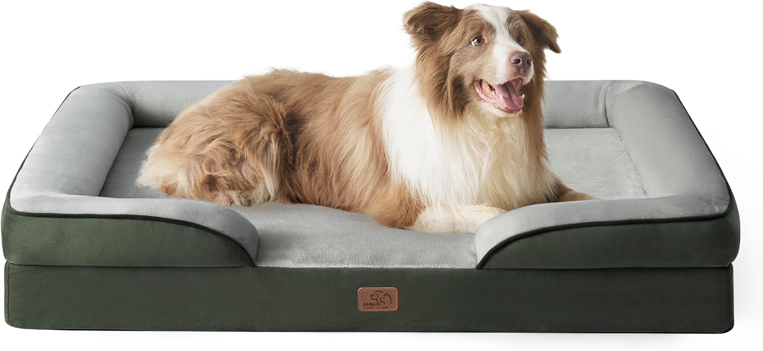 Bedsure Large Dog Bed Sofa - Washable Orthopedic Dog Beds and Couch with Removab...