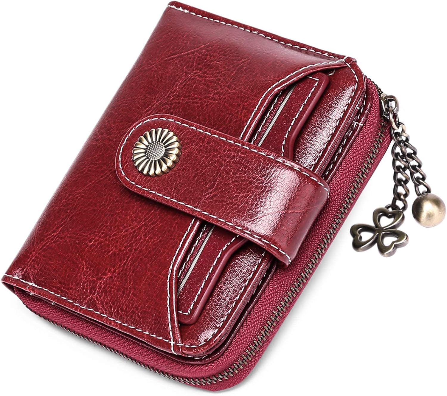 SENDEFN Purses for Women Genuine Leather Small Bifold Compact Womens Wallet with...