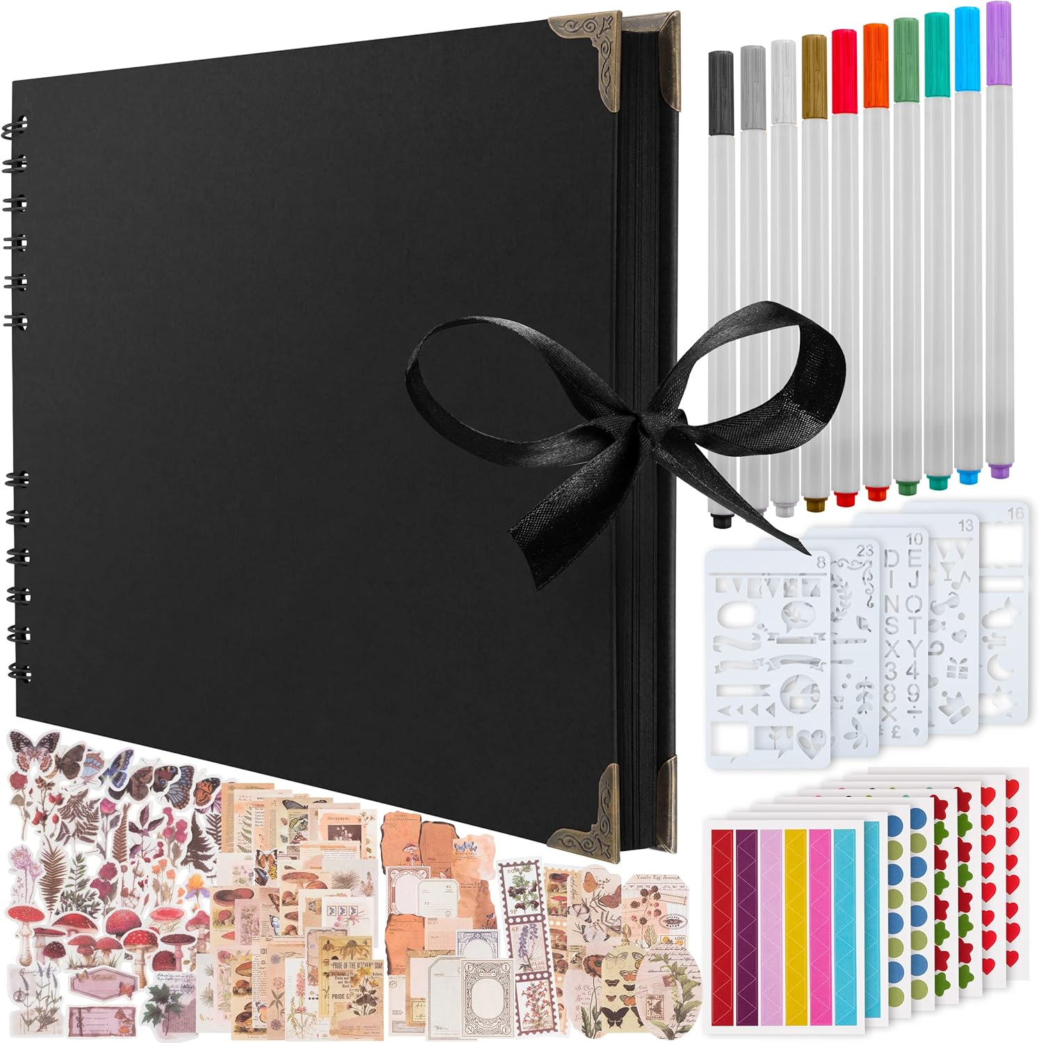 Bstorify Large Scrap book Photo Album, (198 PCS) - 80 Pages 28 x 20 CM With 174...