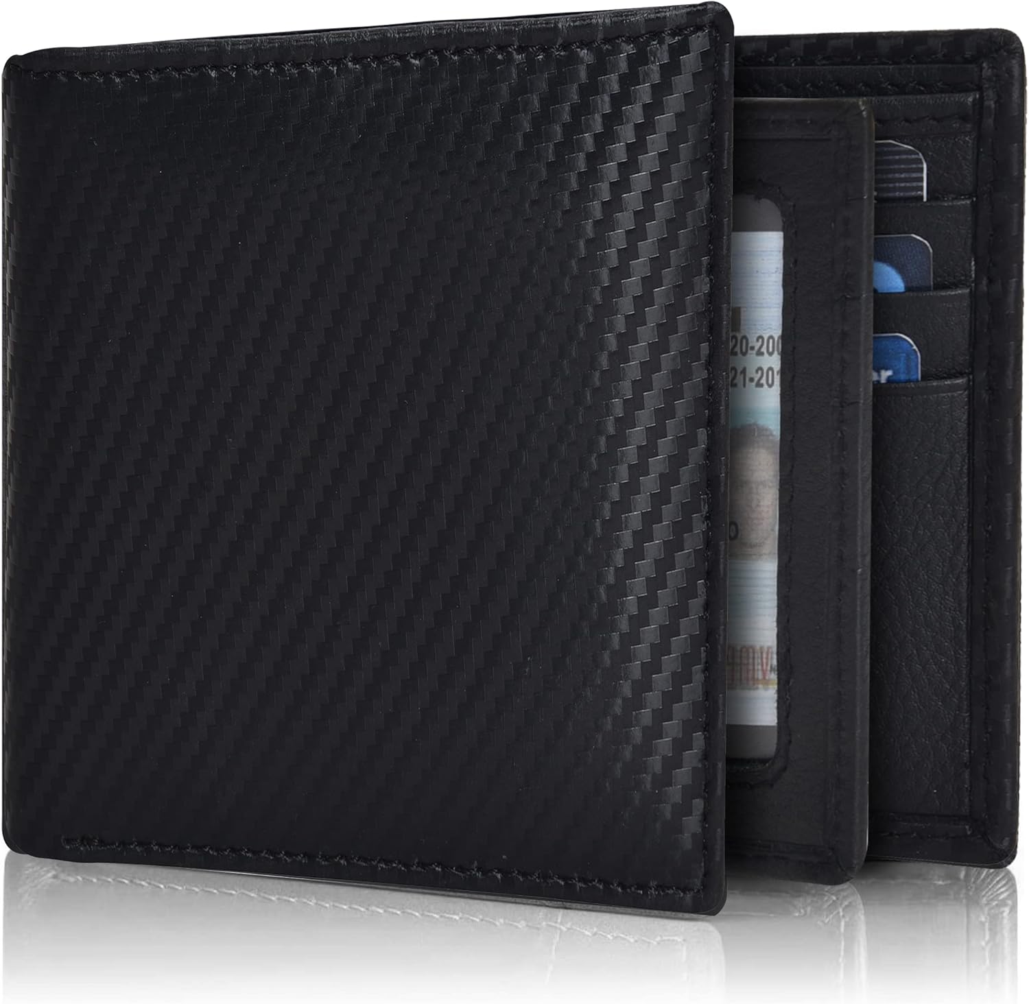 Black Wallet for Men | 9 Credit Card Slots | Bifold | Leather | RFID Wallet Bloc...