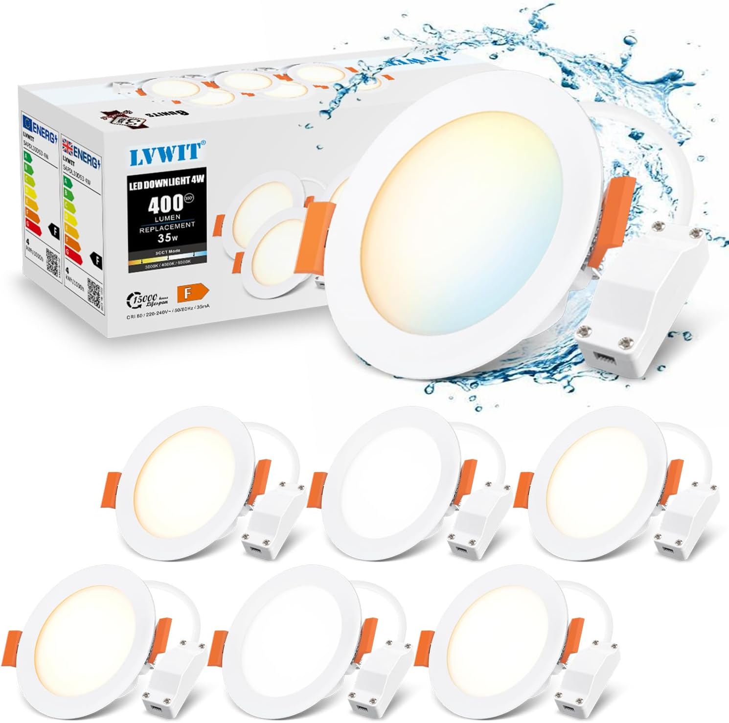 LVWIT Led Recessed Ceiling Lights Dimmable,4W Led Downlight Ceiling Light,Led Ro...