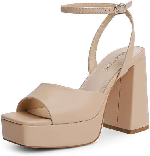 Modatope Platform Heels for Women Platform Sandals Womens Chunky Heel Open Toe P...