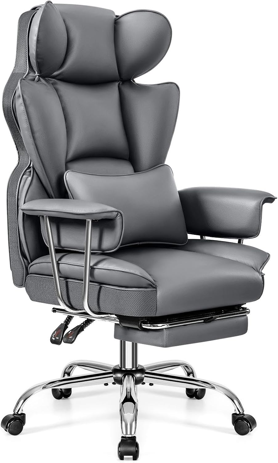 Office Desk Chair, Big and Tall Executive Office Chair with Footrest, Leather Co...