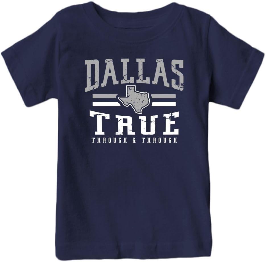 Team Vintage Style Kid's T-Shirt for Football Fans Dallas - Navy Shirt Small