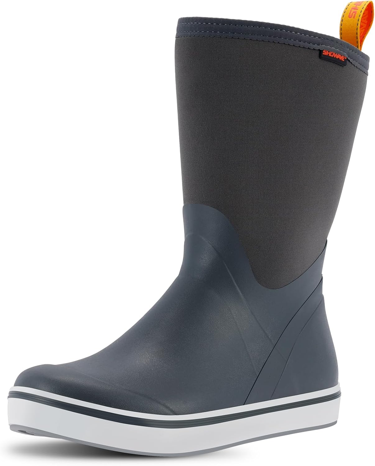 Showave Men's Deck Boots Mid Calf Rubber Boots Waterproof Fishing Sailing Boots...