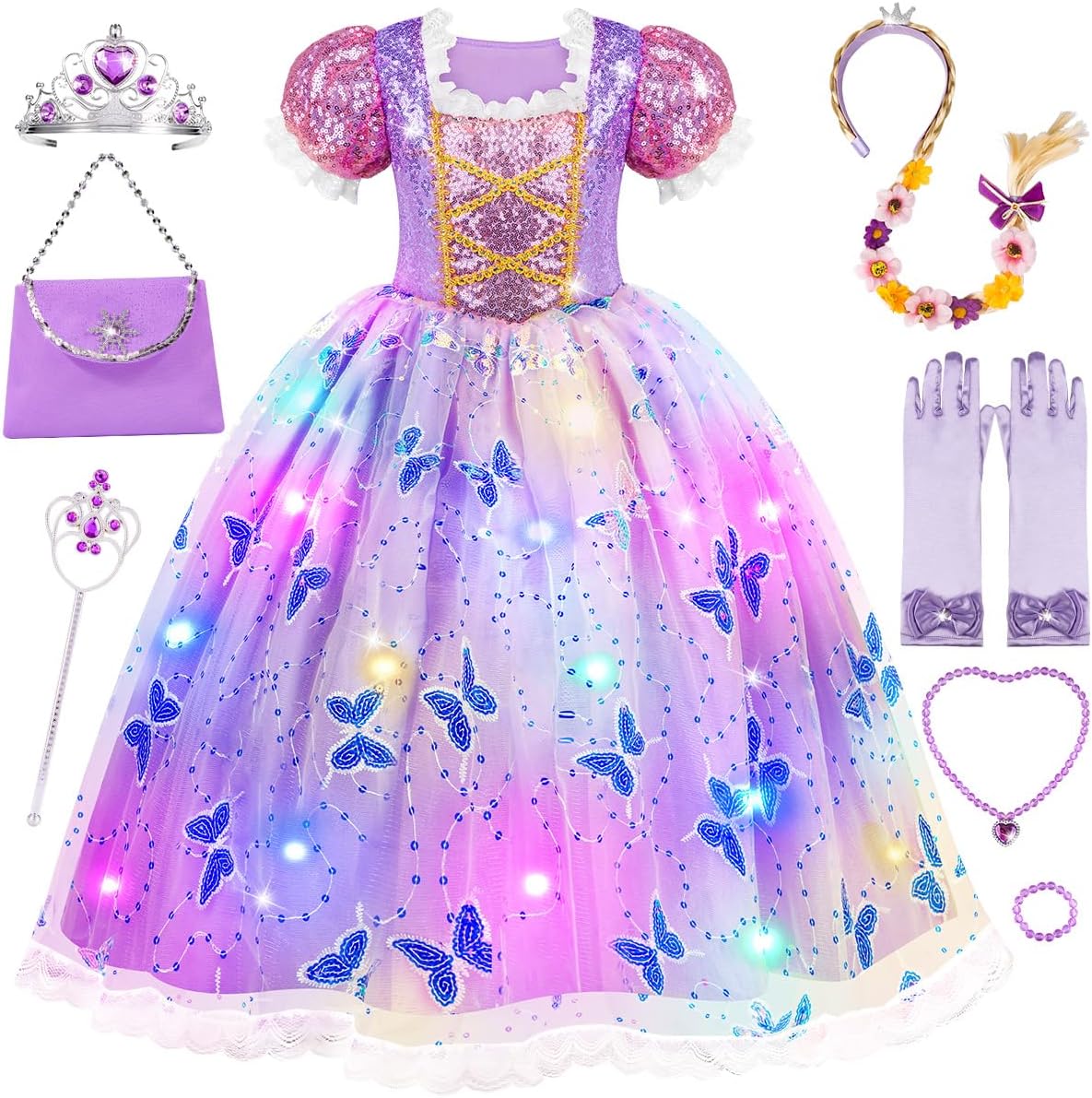 Meland Princess Dresses for Girls - Light Up Princess Costume for Little Girls,...