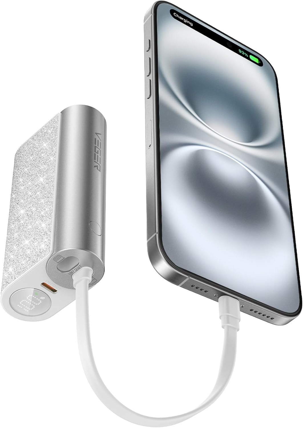 VEGER Power Bank with Built in Cable(Removable), 10000mAh USB C Battery pack 20W...