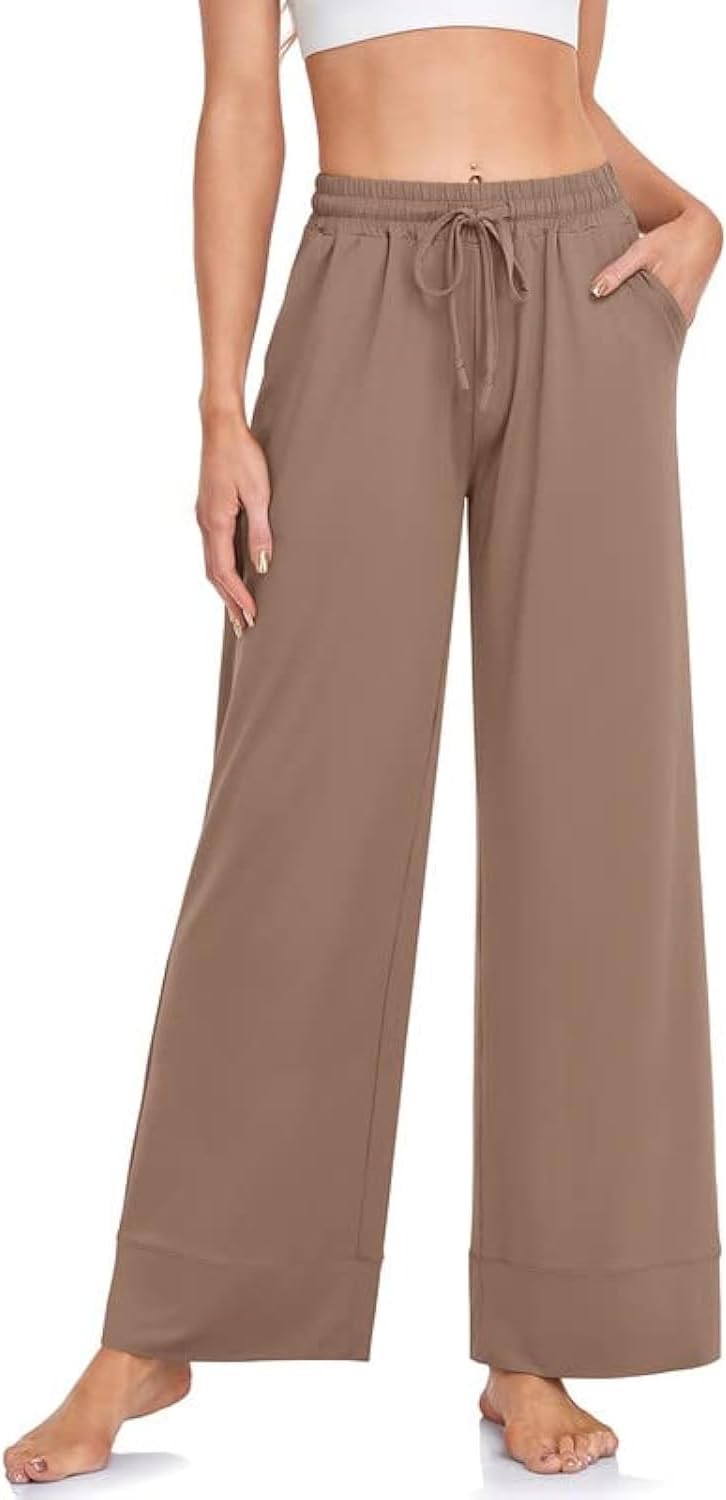 TARSE Wide Leg Yoga Pants for Women Plus Size Palazzo Trousers High Waist Lounge...