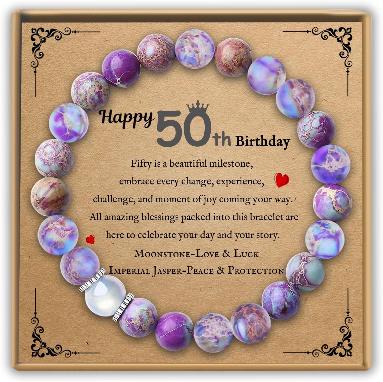 Sereney Birthday Gifts for Women, Beaded Bracelets as 30 50 60 70 Year Old Birth...