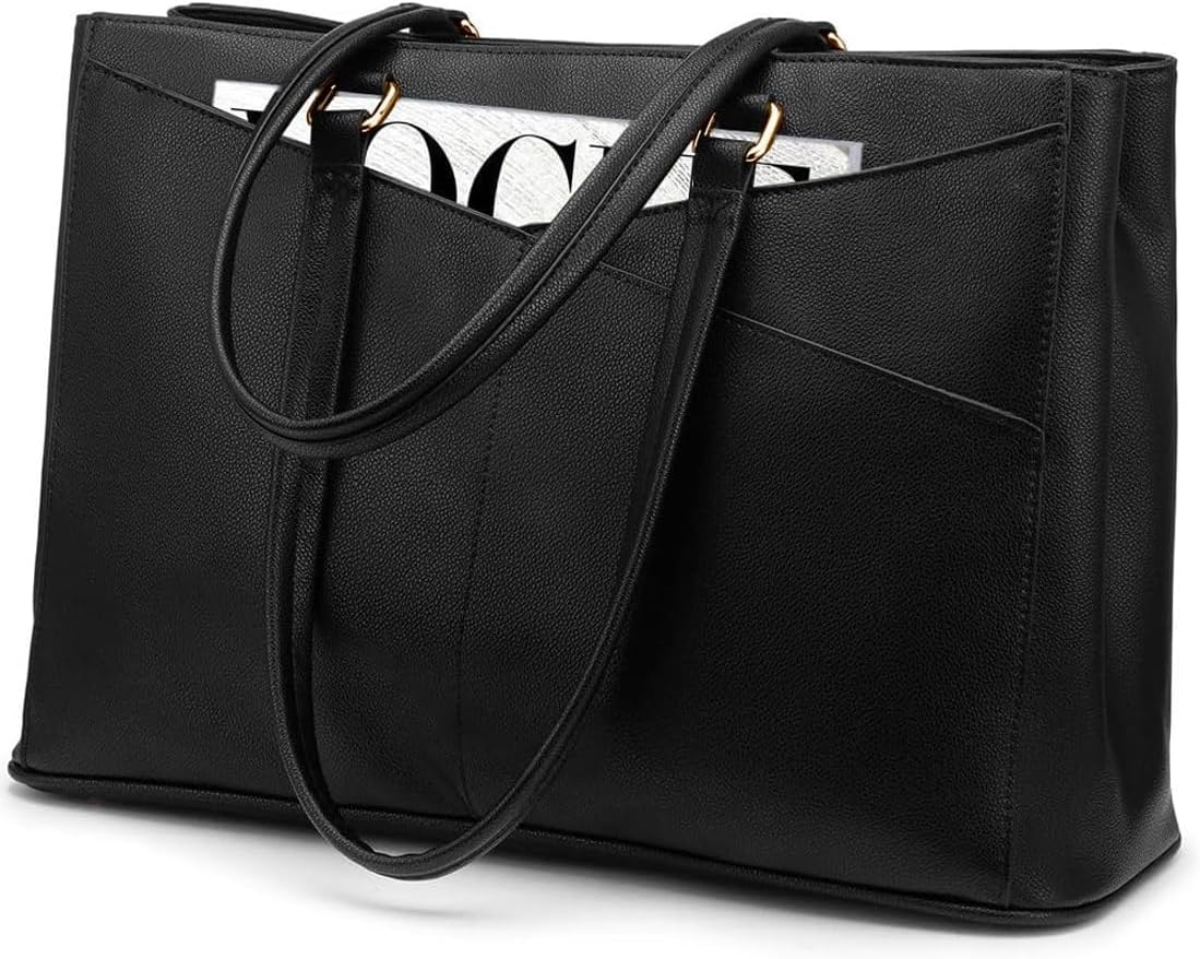 LOVEVOOK Laptop Tote Bag for Women 15.6 Inch Waterproof Leather Computer Bags Bu...