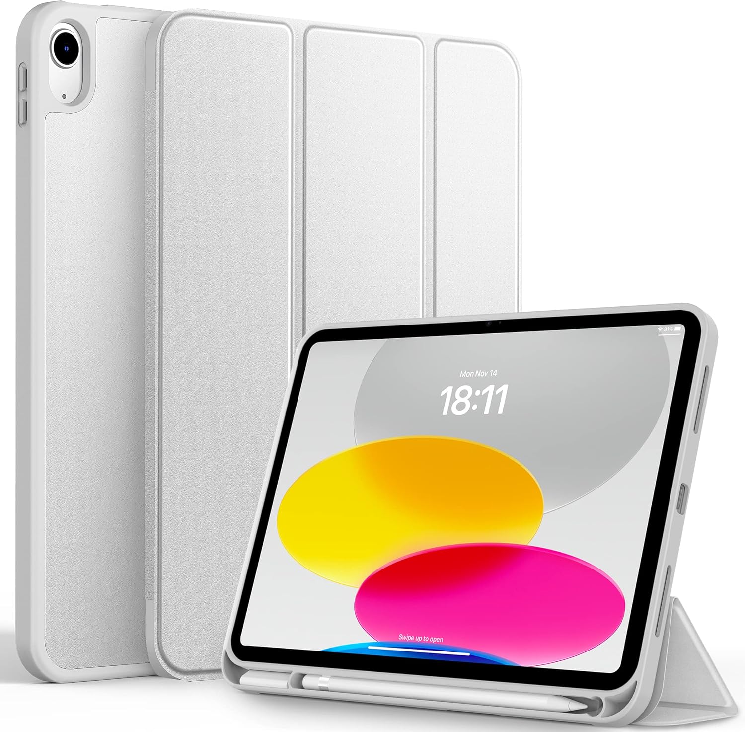 CACOE Case for iPad 10th Generation with Pencil Holder 2022, Soft TPU Back 10th...
