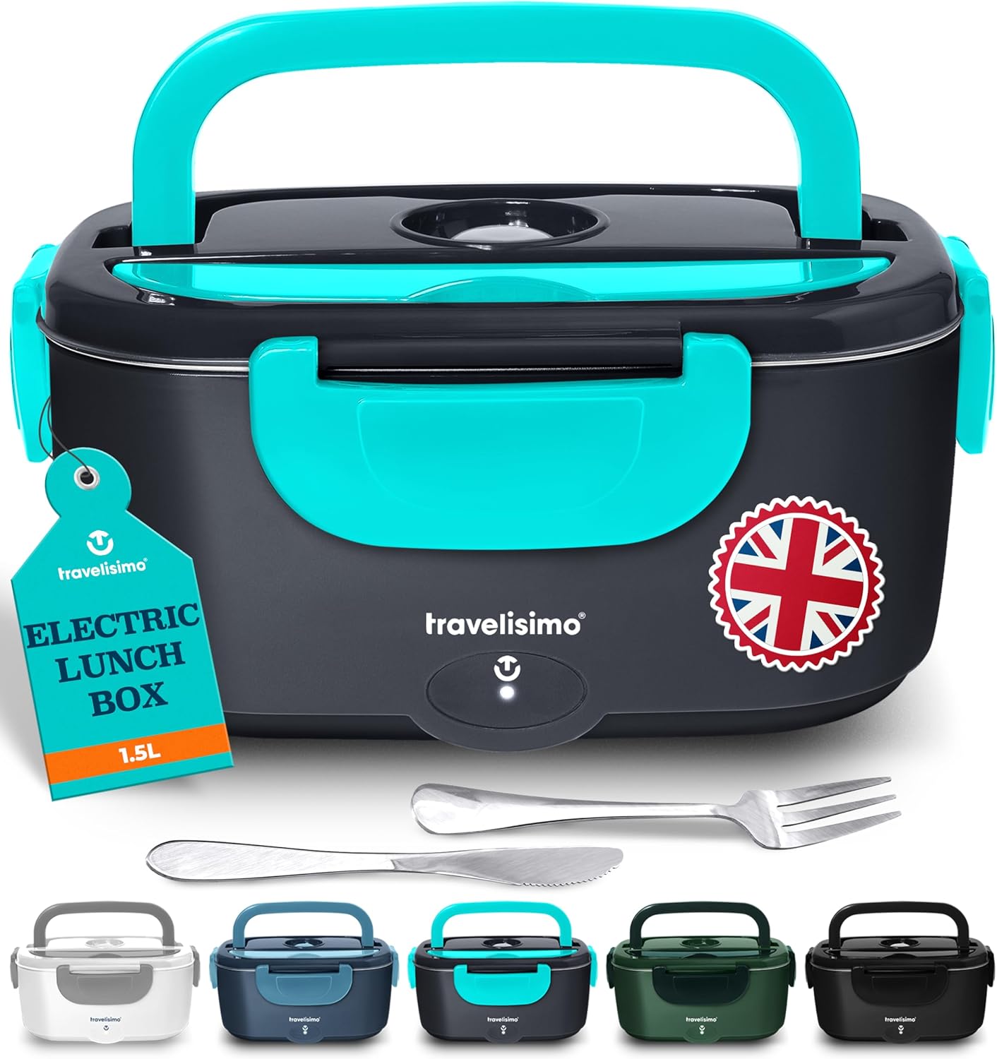 TRAVELISIMO Electric Lunch Box Food Heater 80W 1.5L Food Warmer Container for Ca...