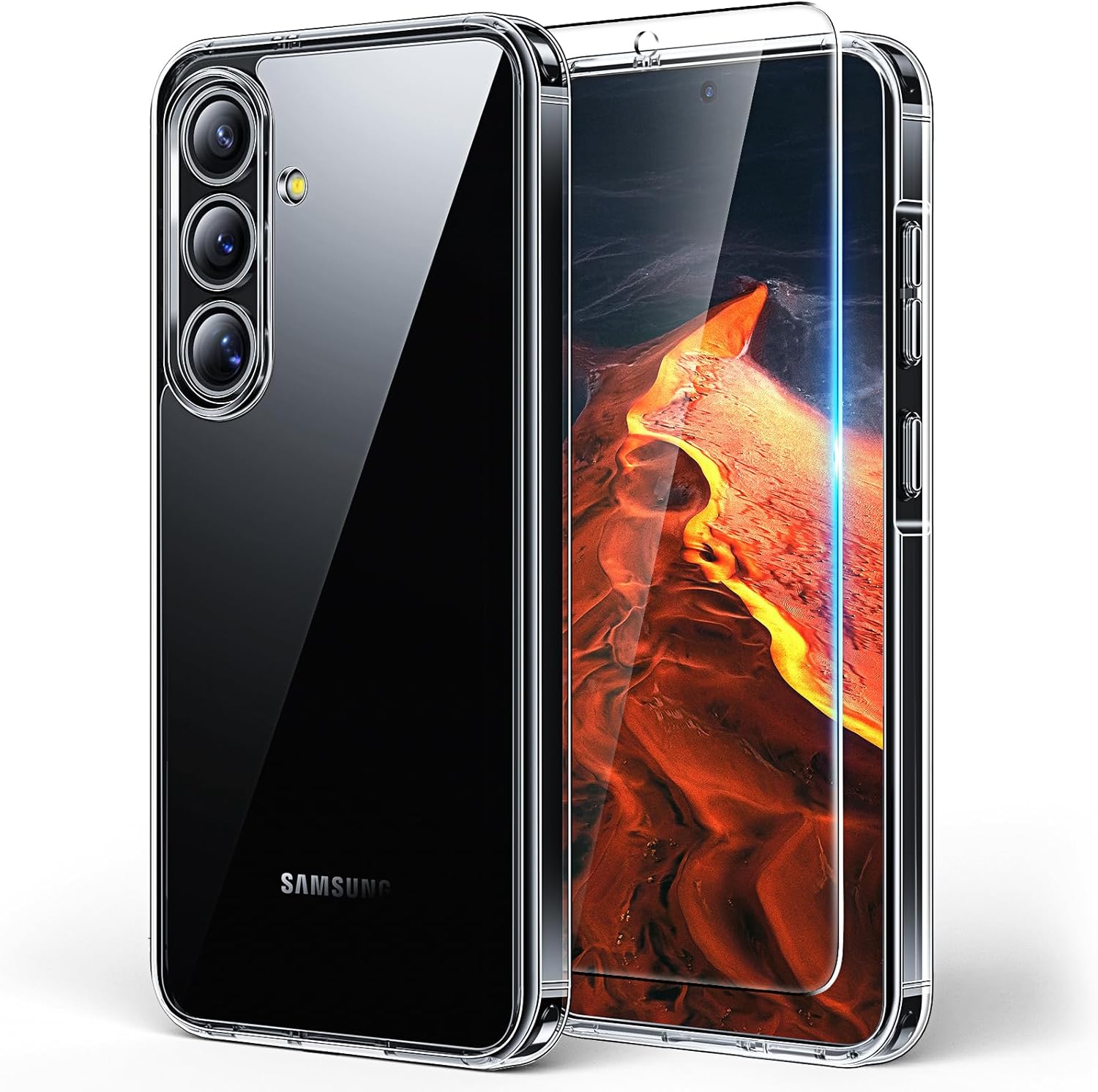 TAURI 3-in-1 for Samsung Galaxy S25 Case, [Not Yellowing] with 2 Tempered Glass...