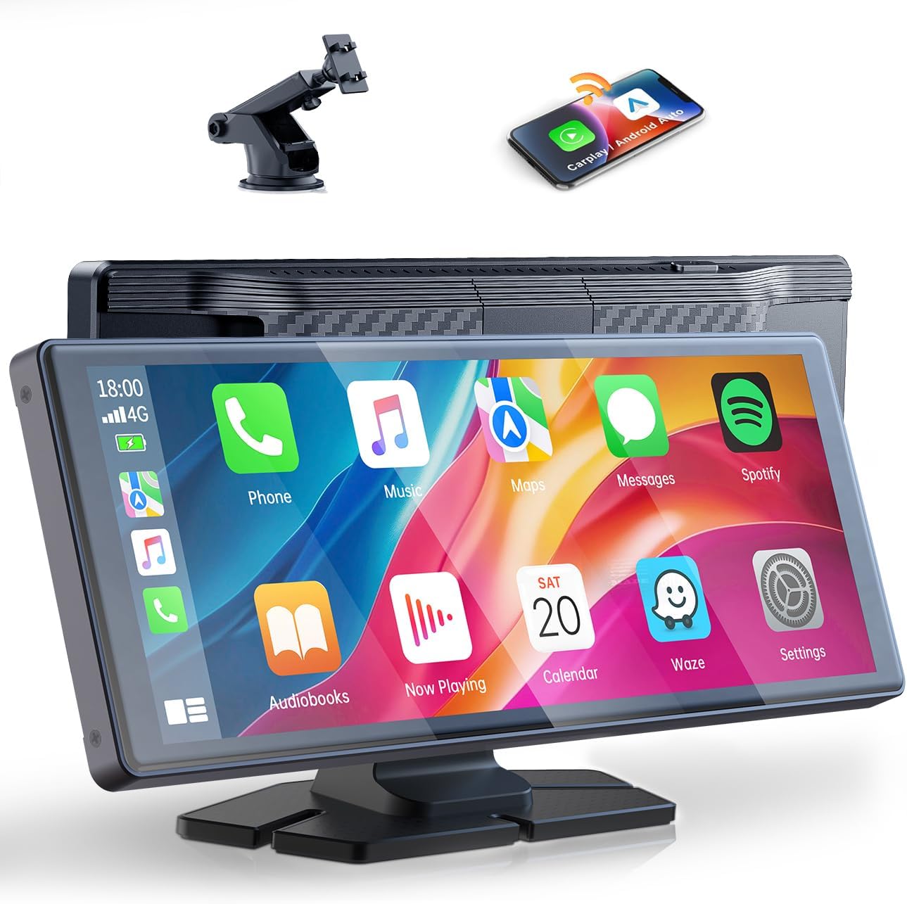 LAMTTO Wireless Car Stereo for Apple CarPlay Android Auto Portable Car Radio, 9....