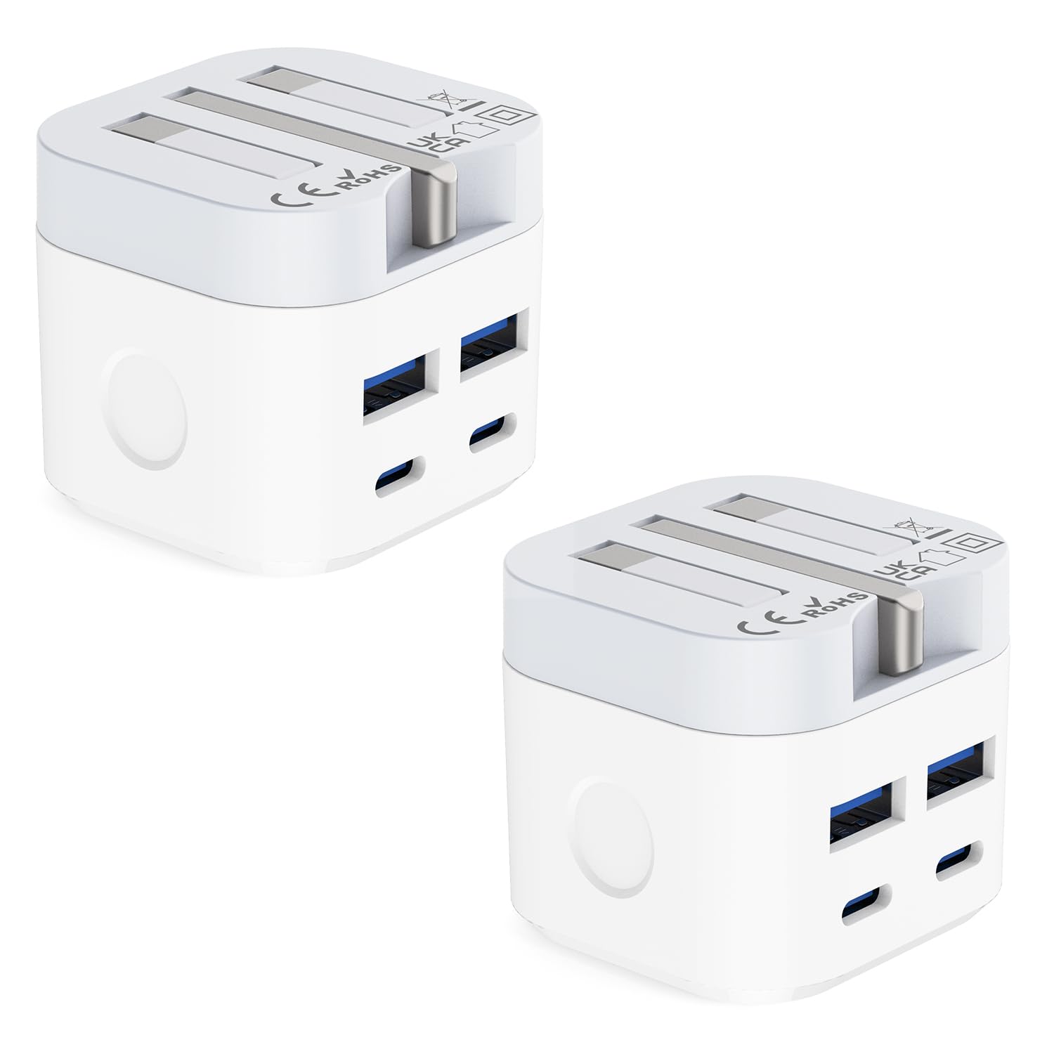 USB C Plug Fast Charge,2 Pack Multi USB Plug Fast Charger UK Fold Charging Plug...