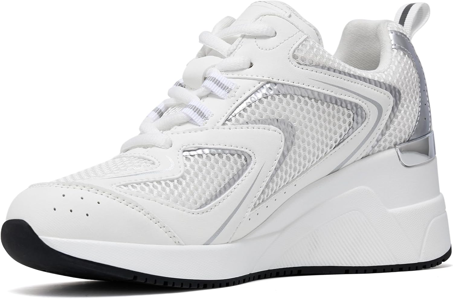 Cestfini Fashion Wedge Heeled Sneakers for Women 7 11-white
