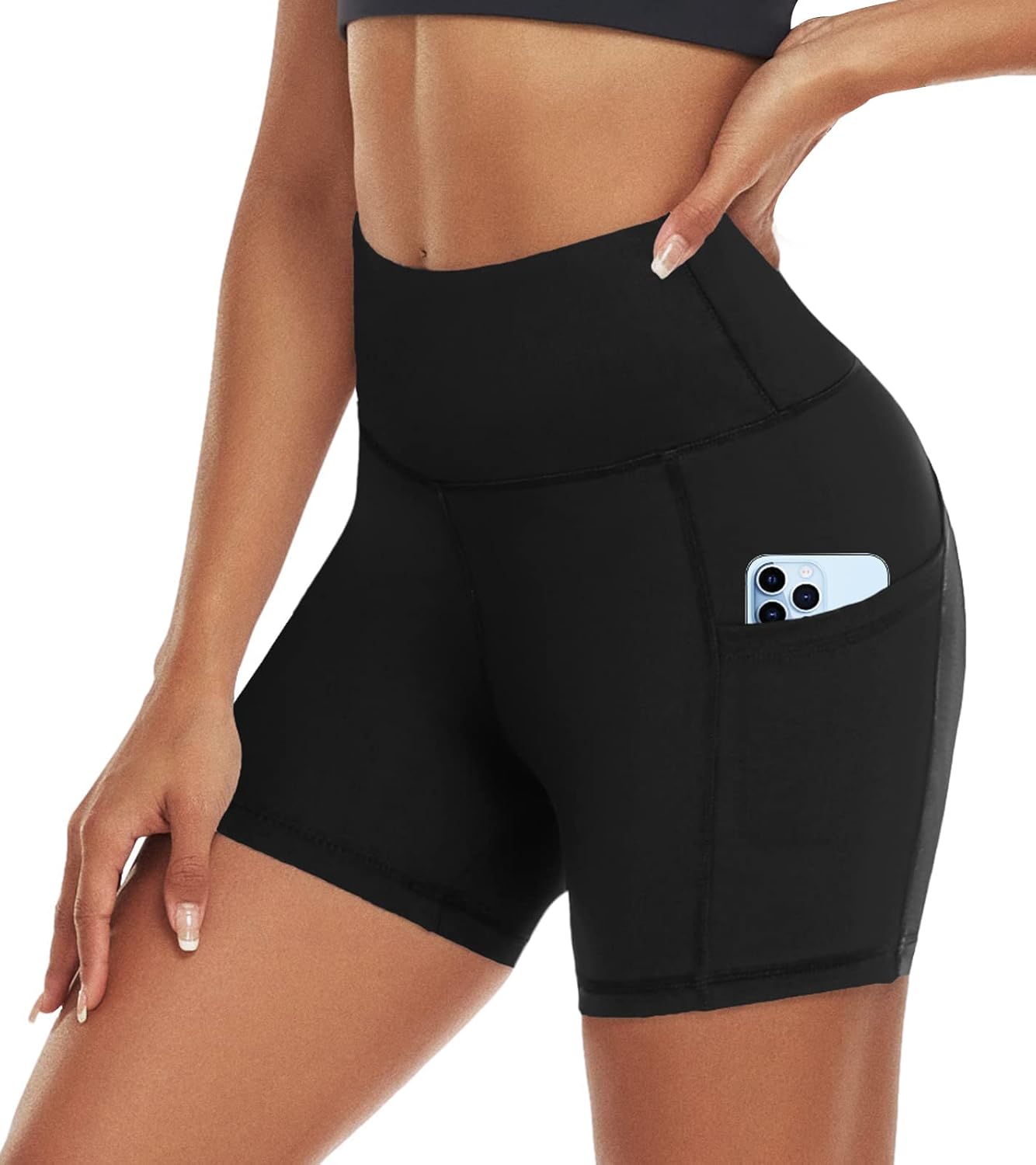 ACTINPUT Gym Shorts for Women High Waist Cycling Shorts with Pockets Best for Ru...