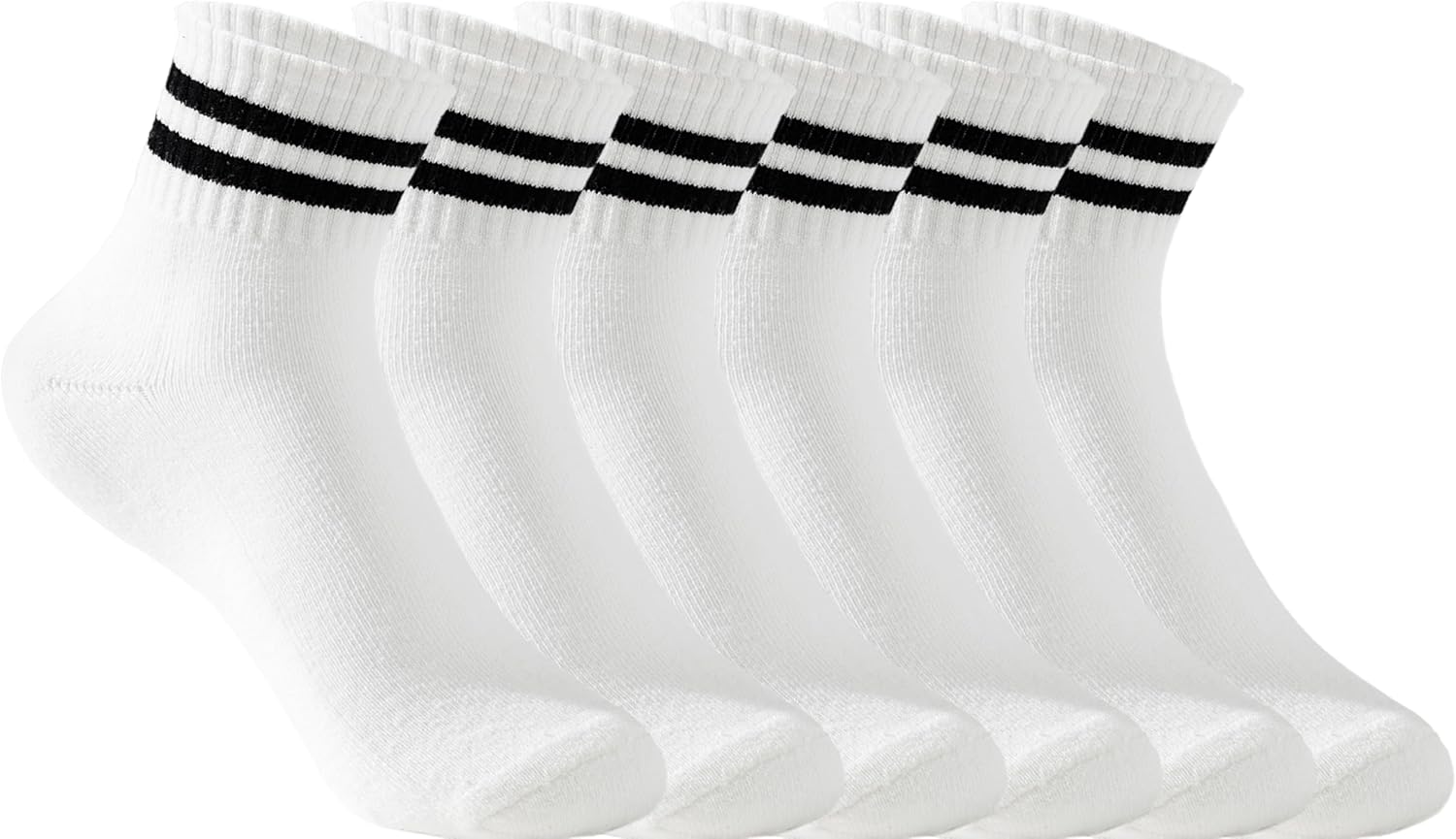 Irisbear Womens Crew Socks Cushioned Cotton Striped Quarter Socks Vintage Retro...