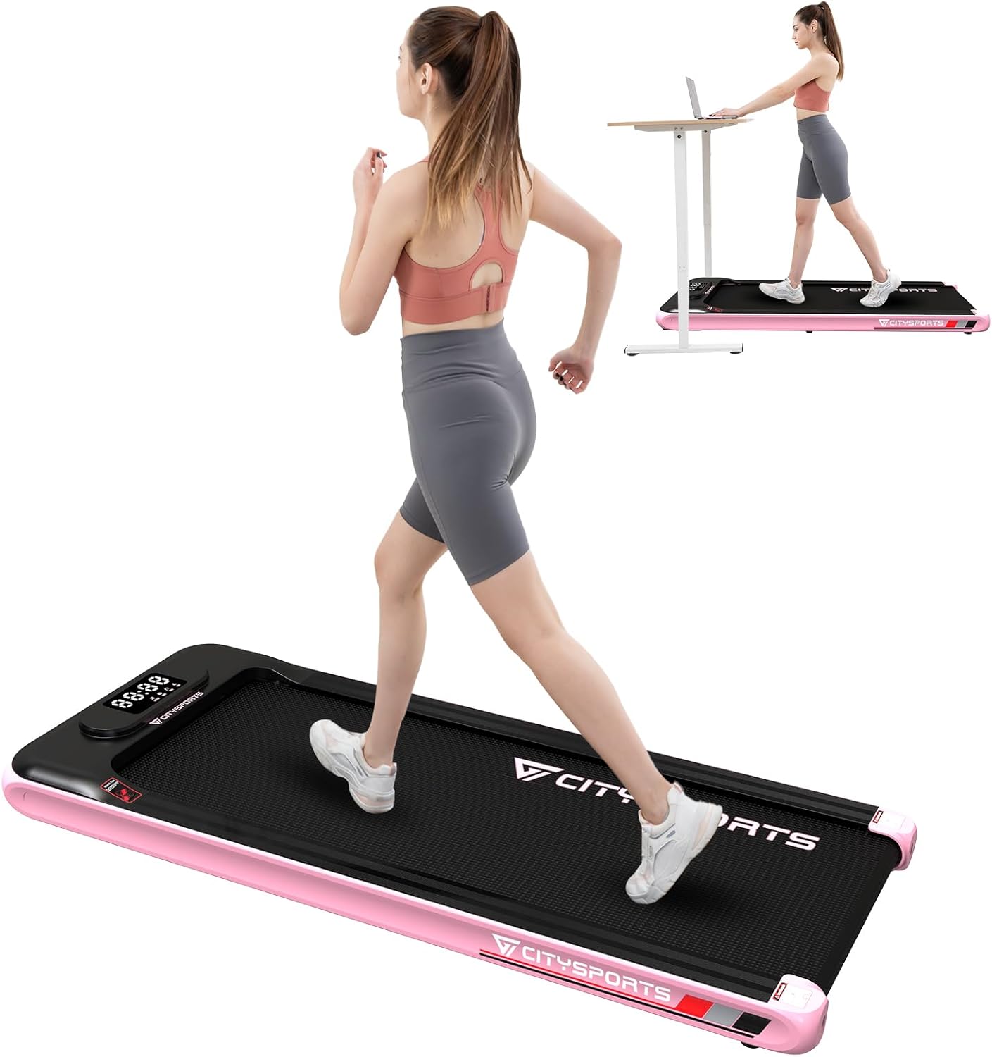 CITYSPORTS Under Desk Treadmill, Portable Walking Pad Treadmill, Adjustable Spee...