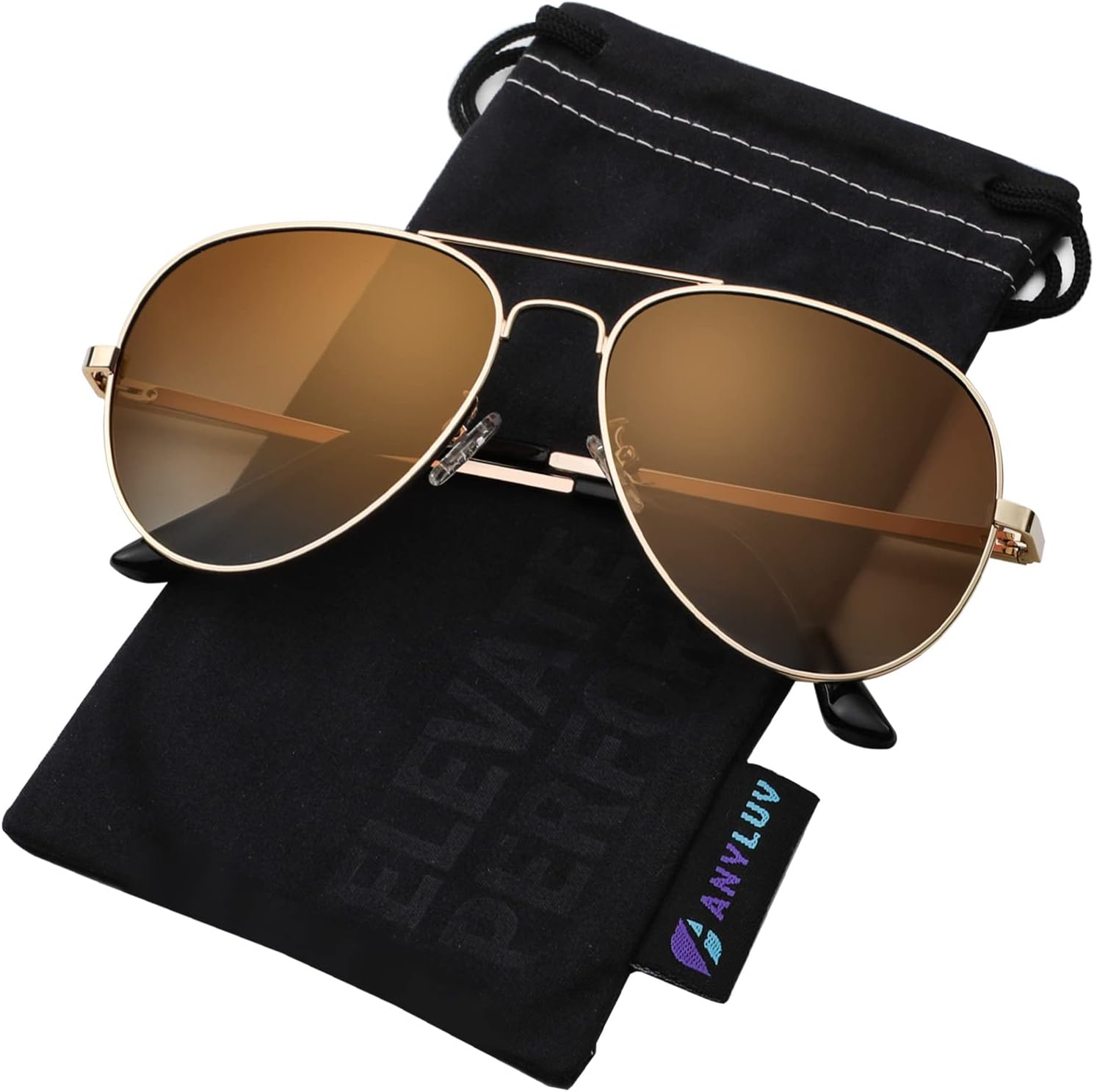 ANYLUV Pilot Sunglasses Mens, Polarised Sunglasses Men Women Classic Black Shade...
