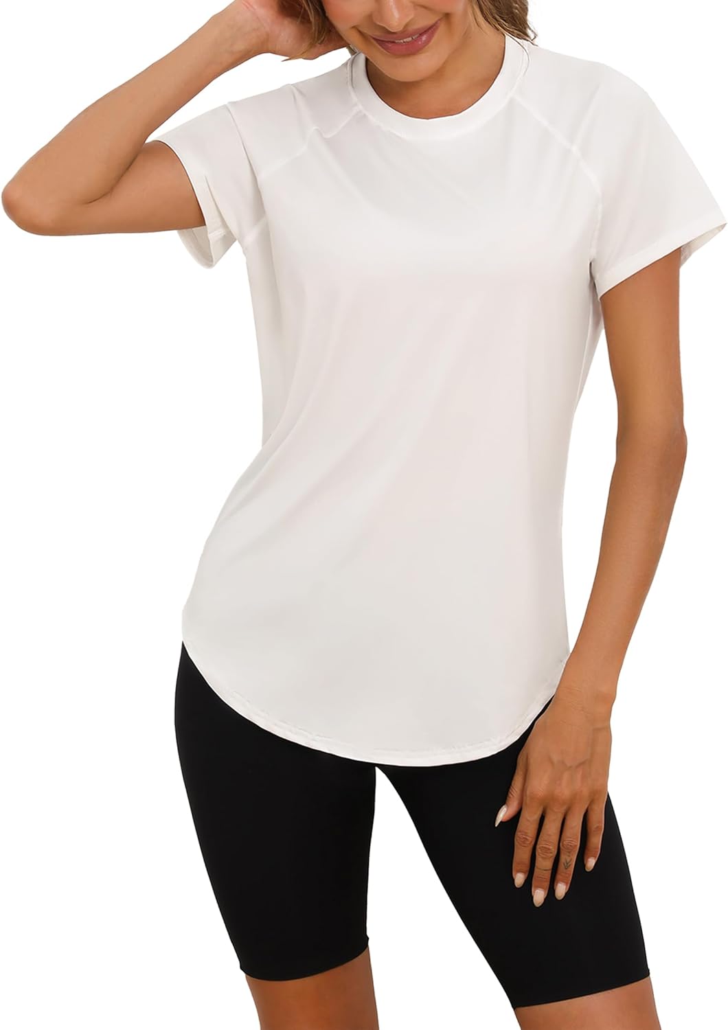 Wayleb Women's Sports T-Shirt Short Sleeve Wrinkle Resistant Quick Dry Top Tops...