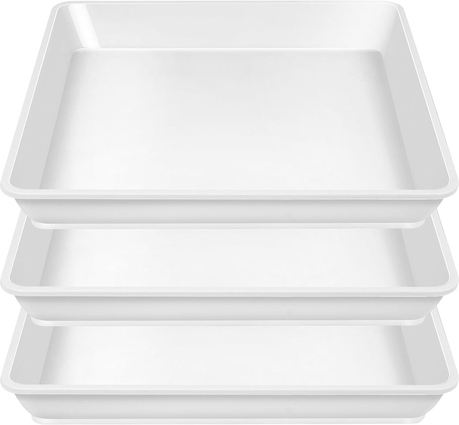 3 Pack Square Plant Saucer 20 22 Inch, Heavy Plastic Water Tray Tor Plants, Plan...