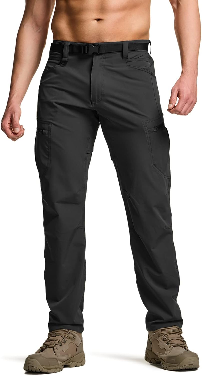 CQR Men's Quick Dry Tactical Pants, Water Resistant Outdoor Pants, Lightweight S...
