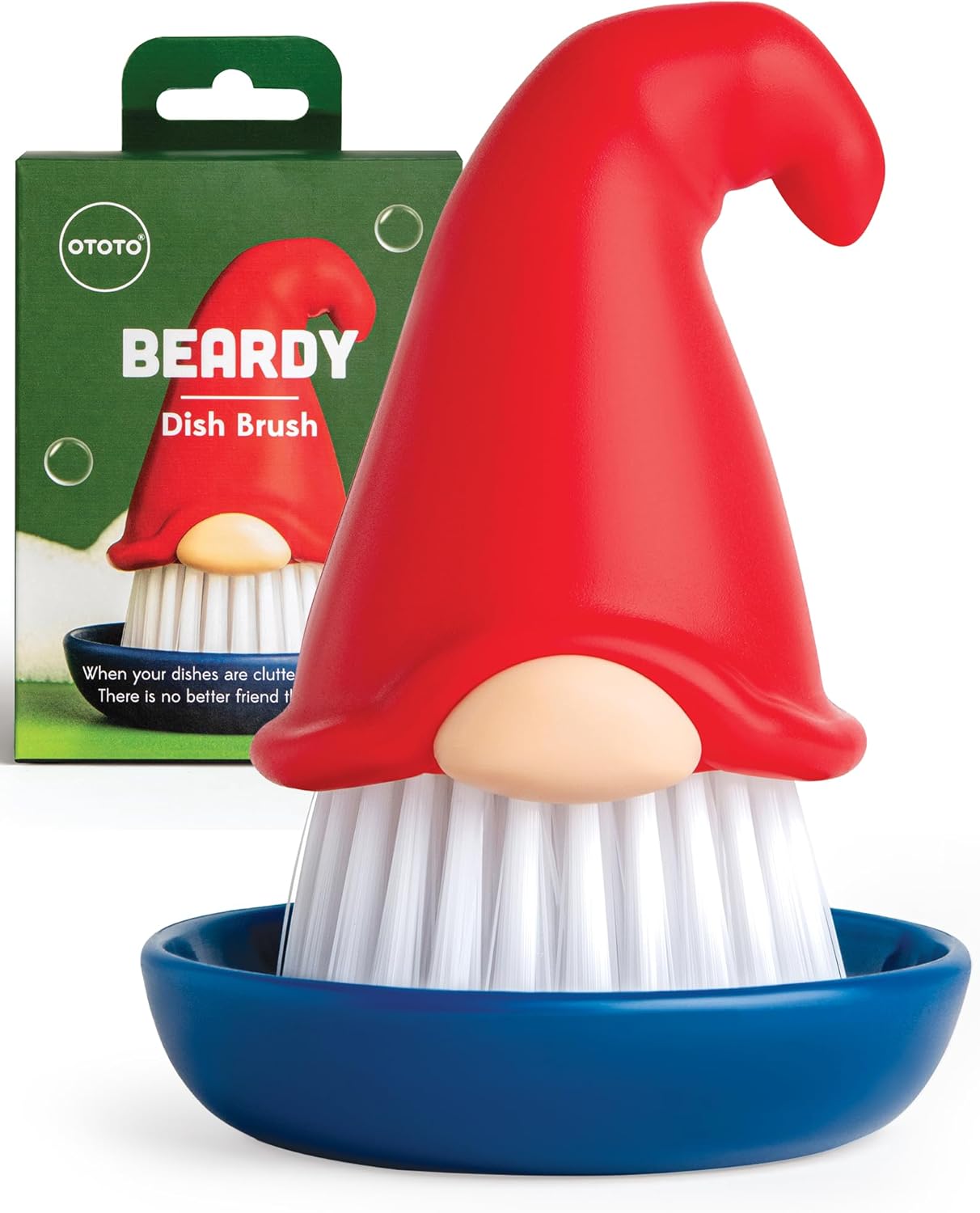 OTOTO Beardy Dish Brush - Quirky Gifts, Cute Kitchen Accessories, Vegetable Brus...