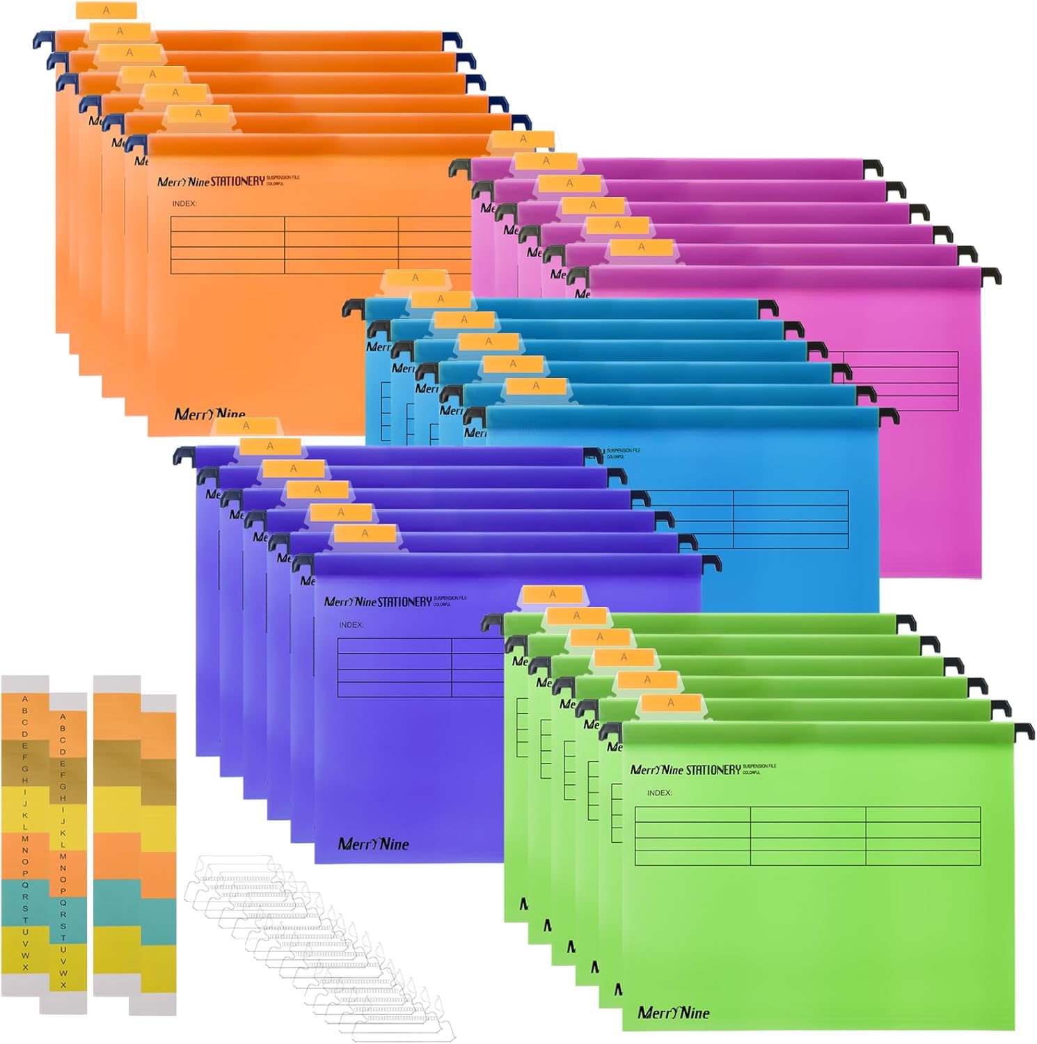A4 Suspension Files, MerryNine 30PCS Polypropylene Filing Cabinet Suspension Fil...