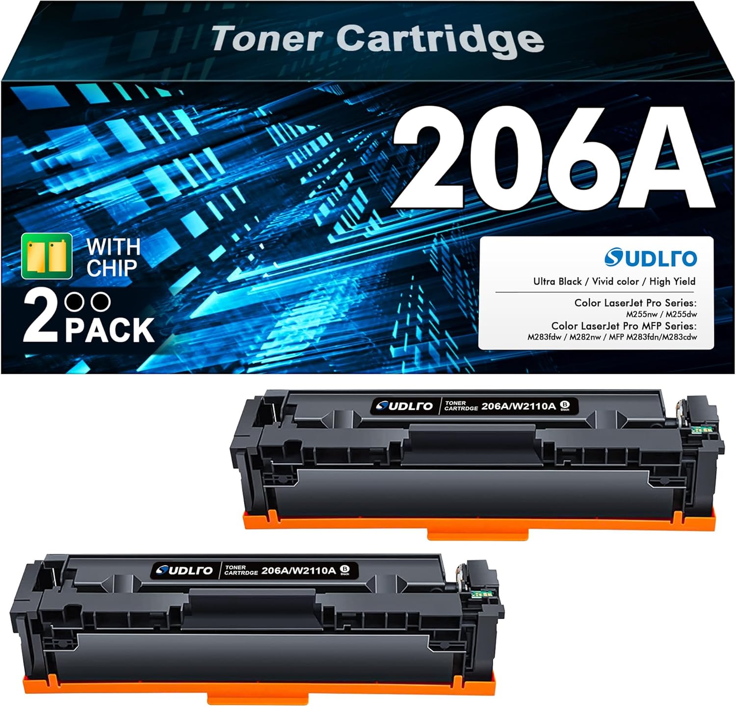 206A Black Toner Cartridges - Compatible Replacement for HP 206A 206X Toner Cart...