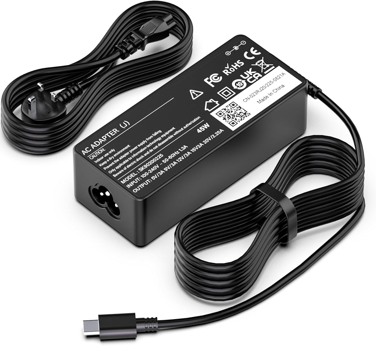 45W USB C Chromebook Laptop Charger, Type-C Power Supply Cable Adapter for HP, D...