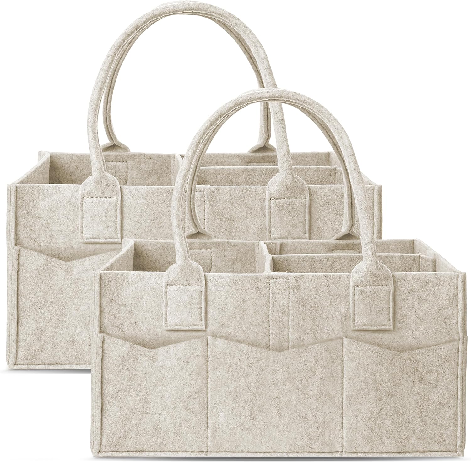 Cute Castle 2 Pack Diaper Caddy Organizer - Portable Baby Caddy Organizer with H...