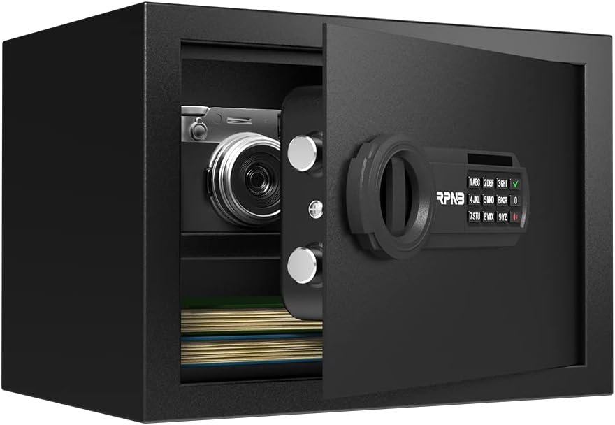 RPNB Deluxe Safe and Lock Box, Money Box, Digital Keypad Safe Box, Perfect for H...