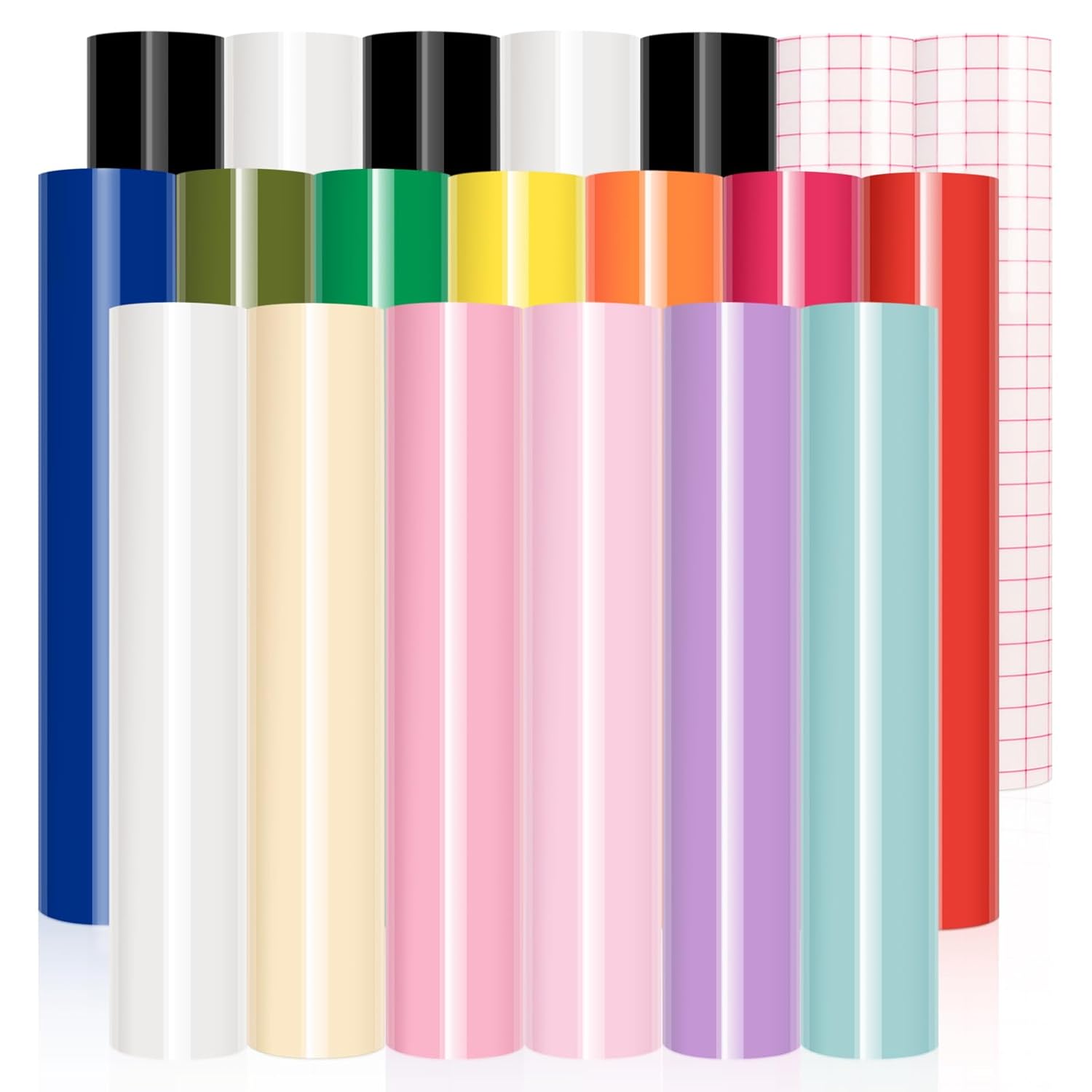 VINYL FROG Permanent Adhesive Vinyl Bundle 20 Pack Glossy Permanent Vinyl Sheets...